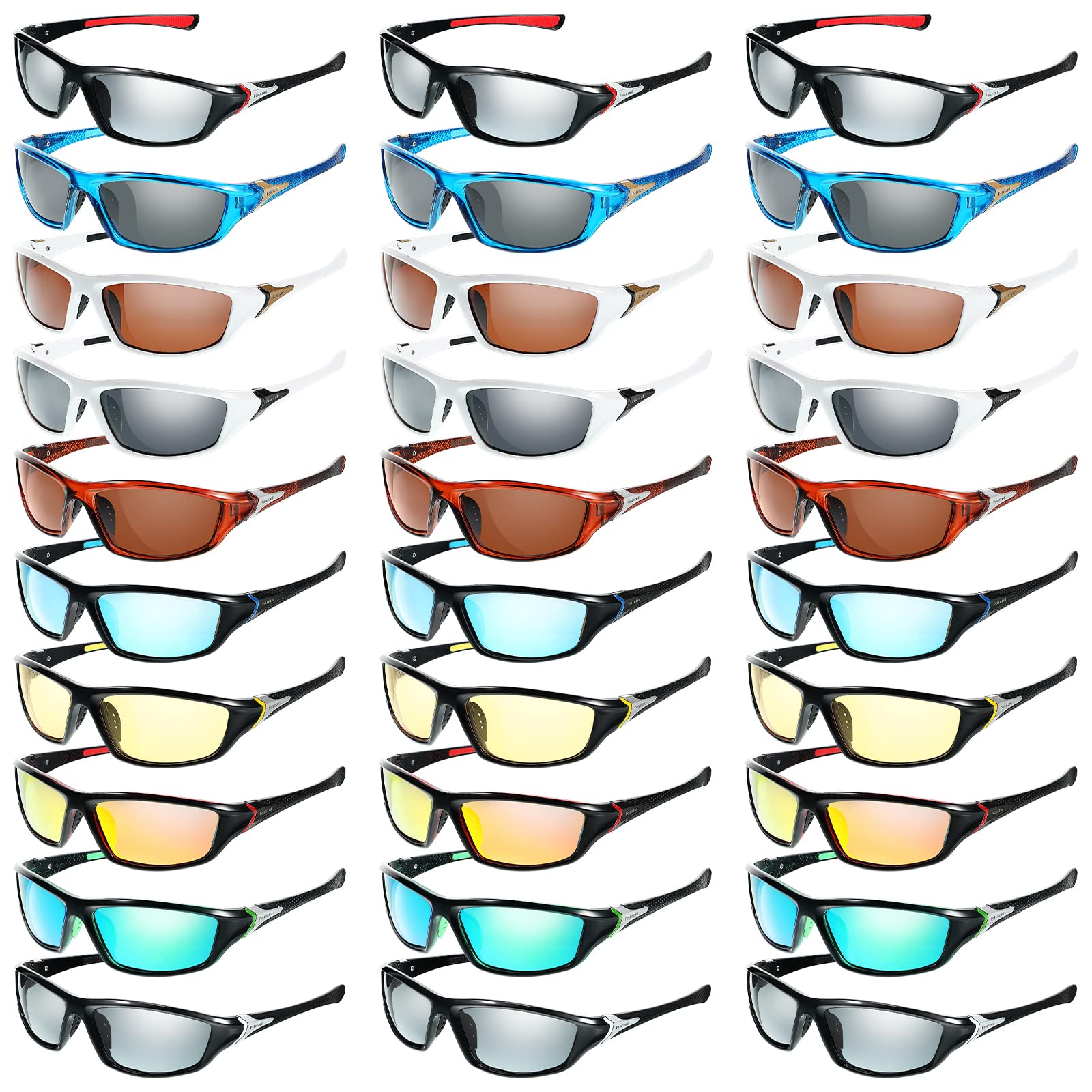 Xuhal 80 Pairs Wrap Polarized Sunglasses for Men Women UV Protection Sports Sunglasses Bulk Sun