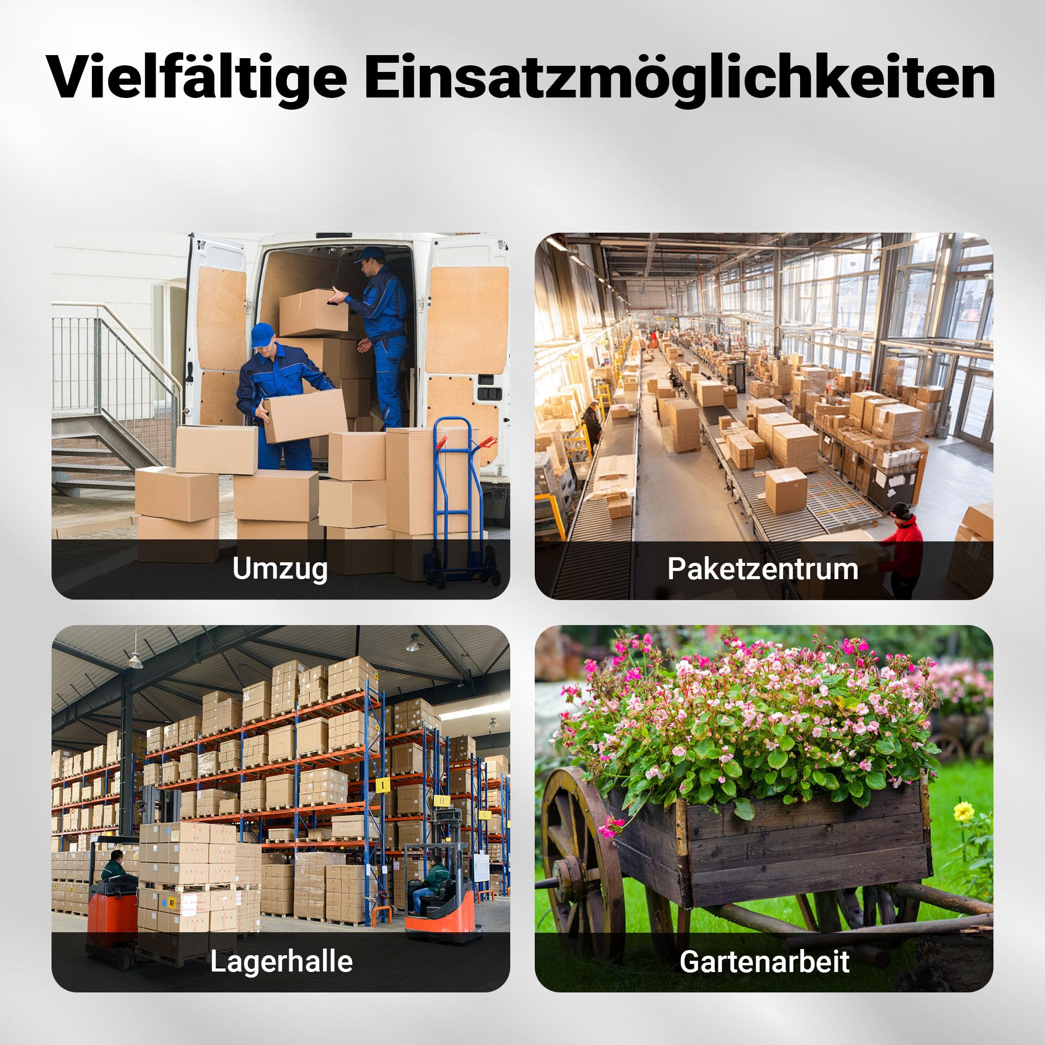 Wiltec Wózek transportowy platformowy 300 kg, składany wózek magazynowy 895x610x985 mm, ręczny wózek z pompowanymi kołami i antypoślizgową platformą