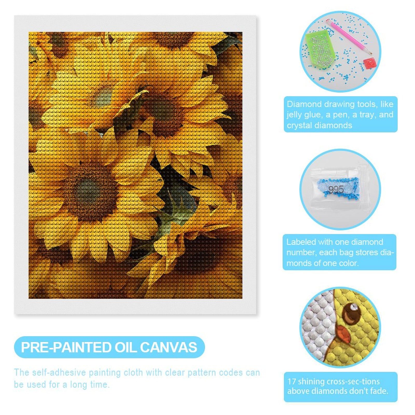 MAXBYE Sunflower & Pig Diamond Painting Kit For Adults - 5D Round Full Drill DIY Art, 12x16 Inch, Includes All Tools - View #7