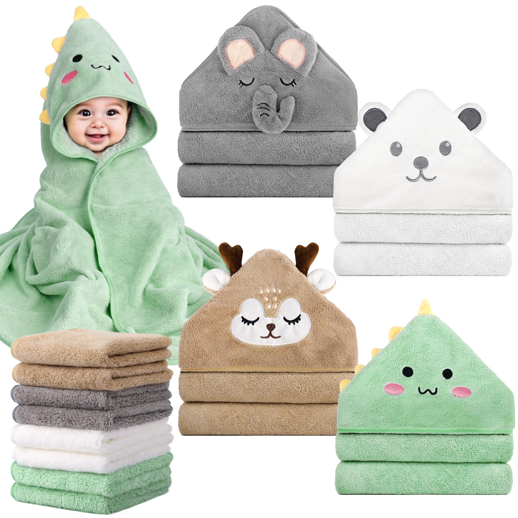 CandyHome 12-Piece Hooded Towel Set