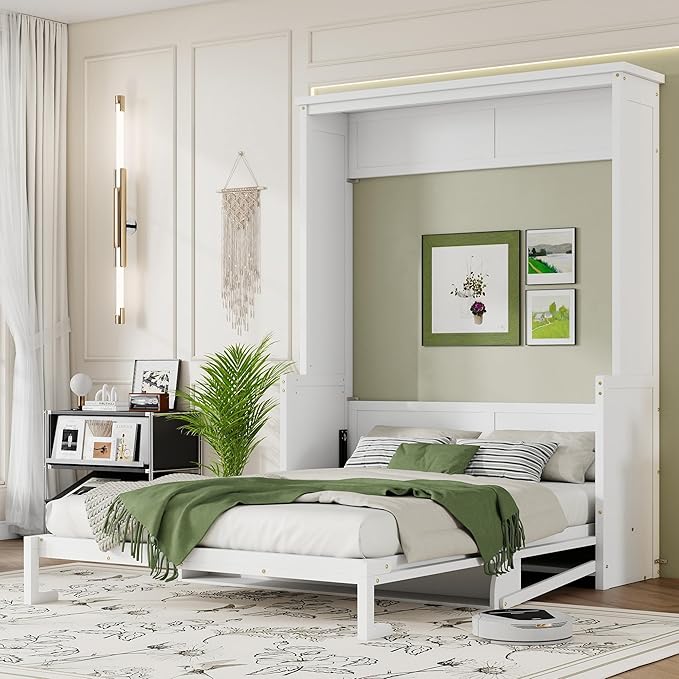 LUMISOL Queen Size Murphy Bed with Desk