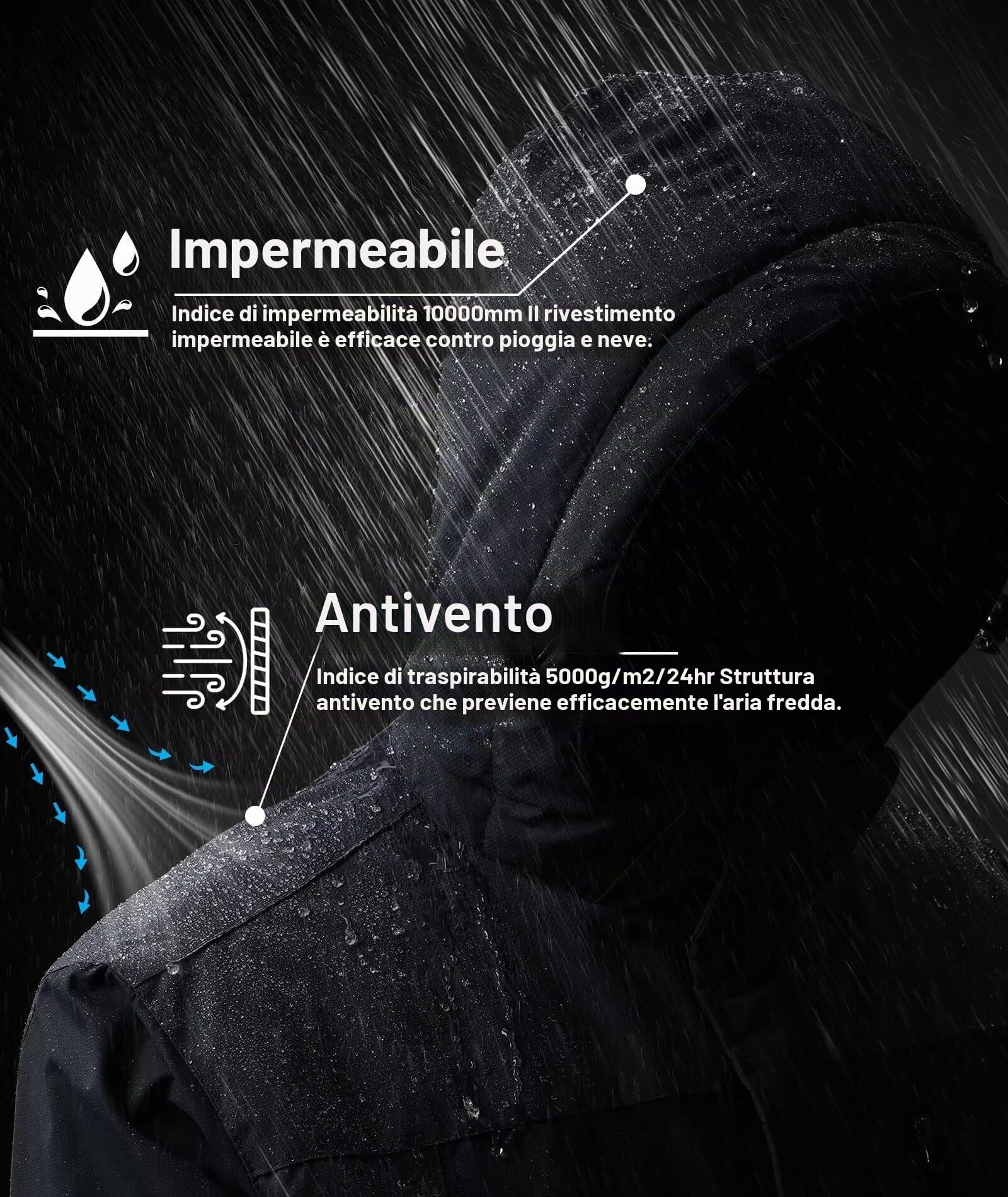 Zoofly Giacca Da Sci Da Montagna Da Uomo Impermeabile Antivento Giubbotto Uomo Caldo Invernale Giacca Invernale Uomo Cappotto Da Neve Giacca Invernale Con Cappuccio