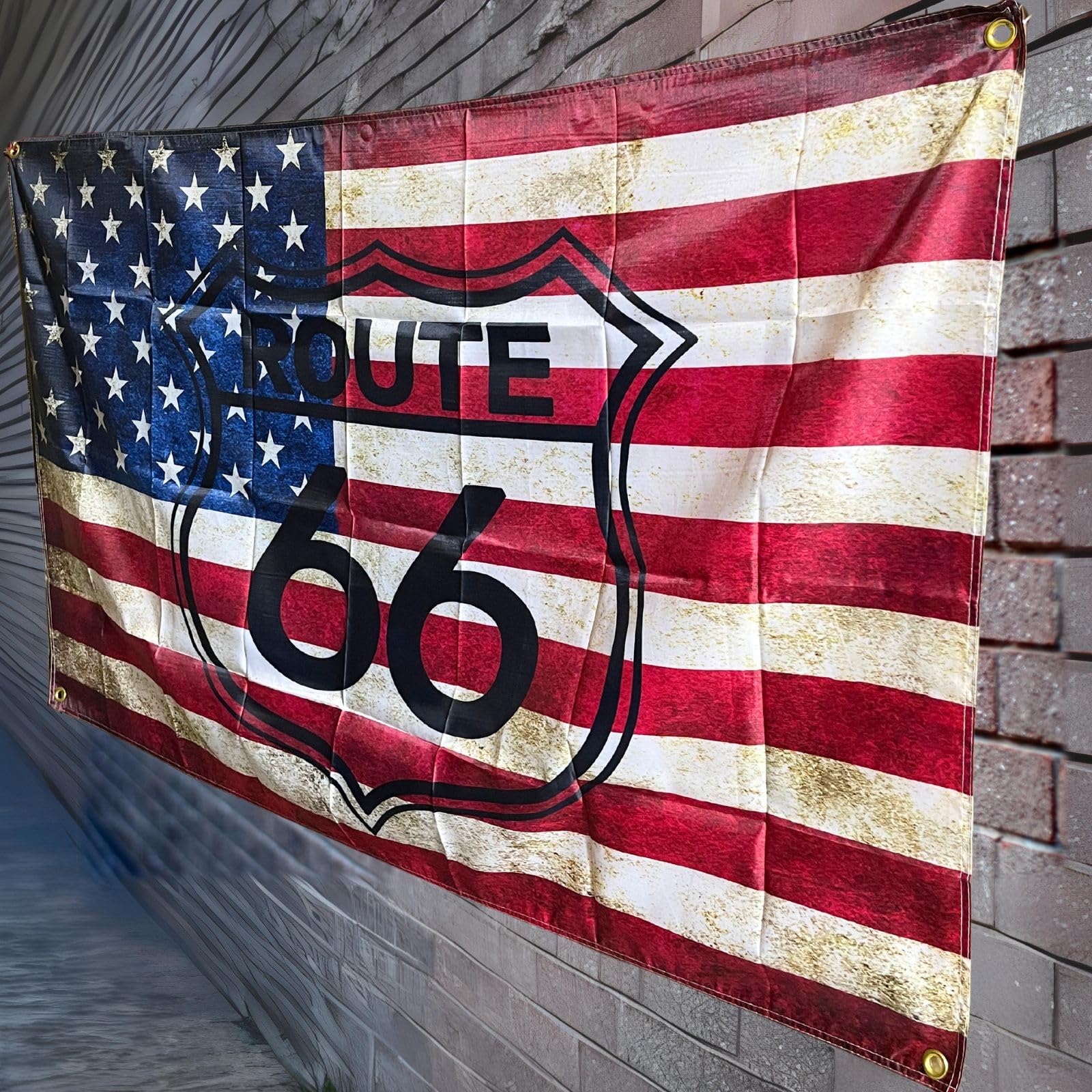 Amazon.co.jp: タペストリー フラッグ 旗 ROUTE ルート 66 アメリカン