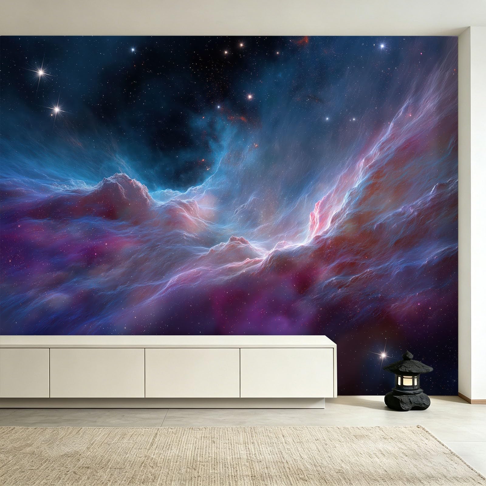 Générique Panoramiczna tapeta z włókniny 200 x 140 cm - mgławica wszechświat gwiazdy, plakat ścienny romantyczna przestrzeń do pokoju dziecięcego, pokój zabaw - dekoracja ścienna 3D