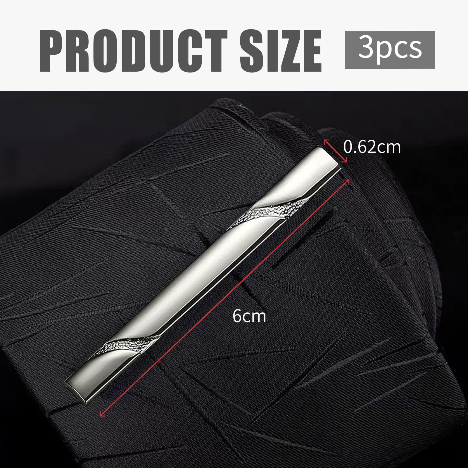 Zestaw 3 spinek do krawata dla mężczyzn – eleganckie spinki do krawata na różne okazje, NO, Skóra