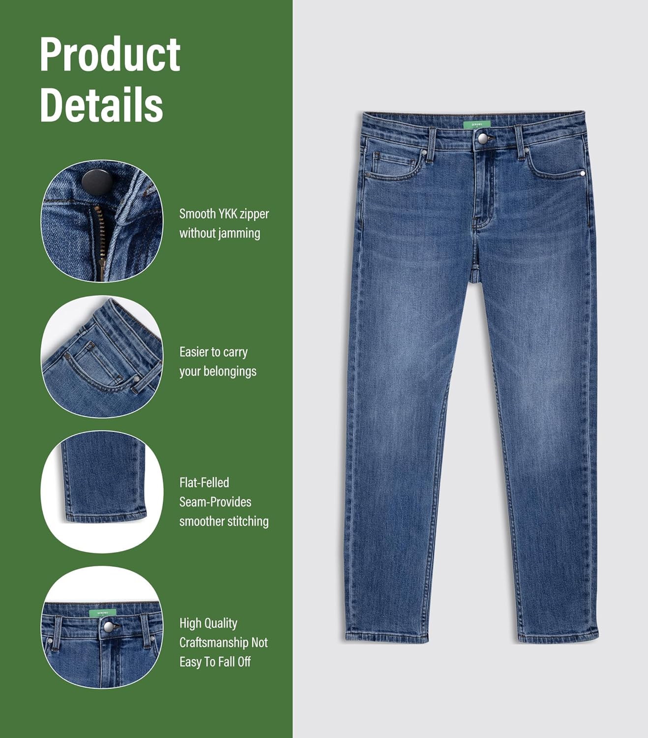 Men's Slim Fit Jeans Stretch Relaxed Fit Fashion Denim Pants - Image 4