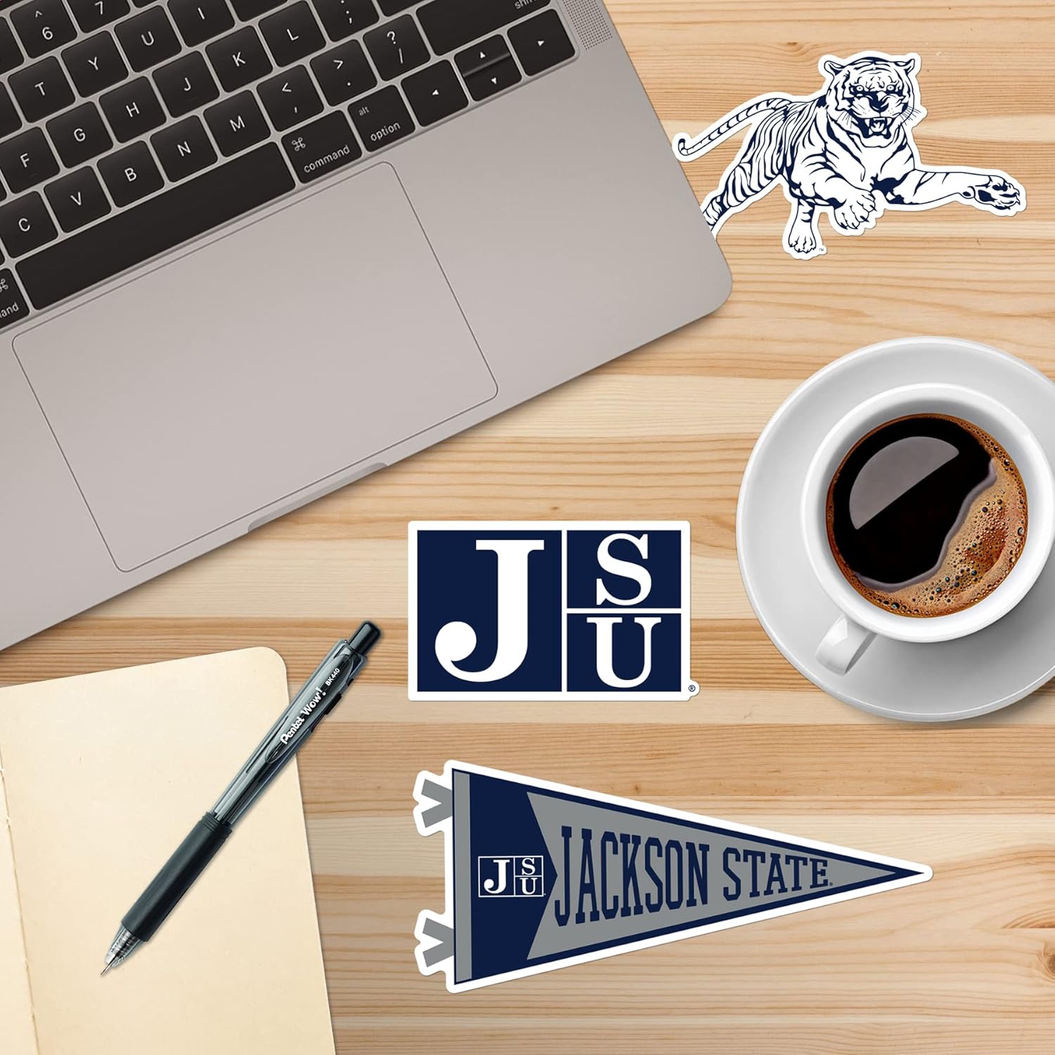 Jackson State University 7ct Vinyl Large Deluxe Stickers Variety Pack - Laptop, Water Bottle, Scrapbooking, Tablet, Skateboard, Indoor/Outdoor - Set of 7 - Image 3