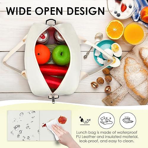 Miniatura 3 de LOKASS Lonchera térmica para mujeres, lonchera para adultos con bolsillo frontal, pequeña y bonita bolsa de almuerzo para el trabajo, bolsa