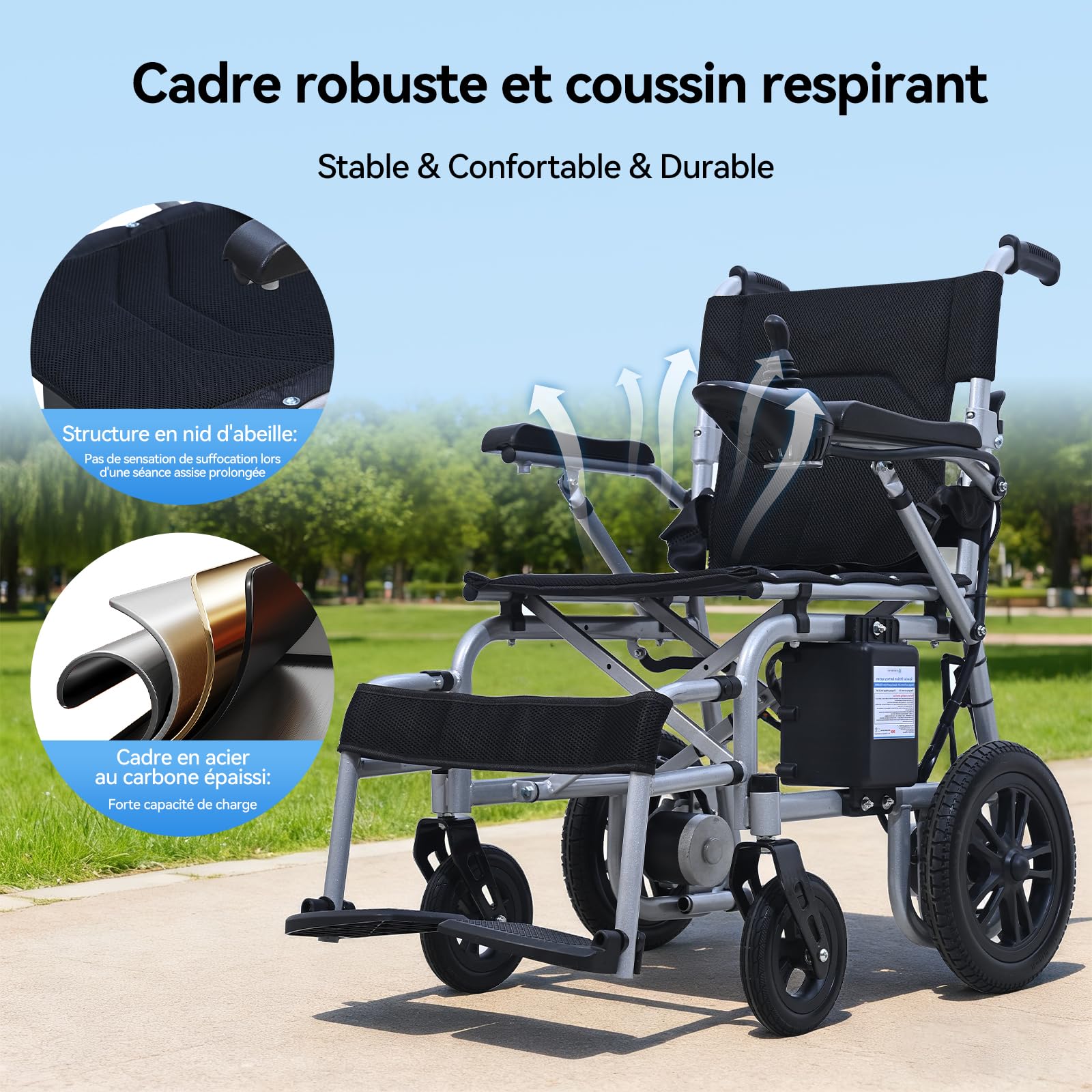 D12 Fauteuil roulant électrique pliable