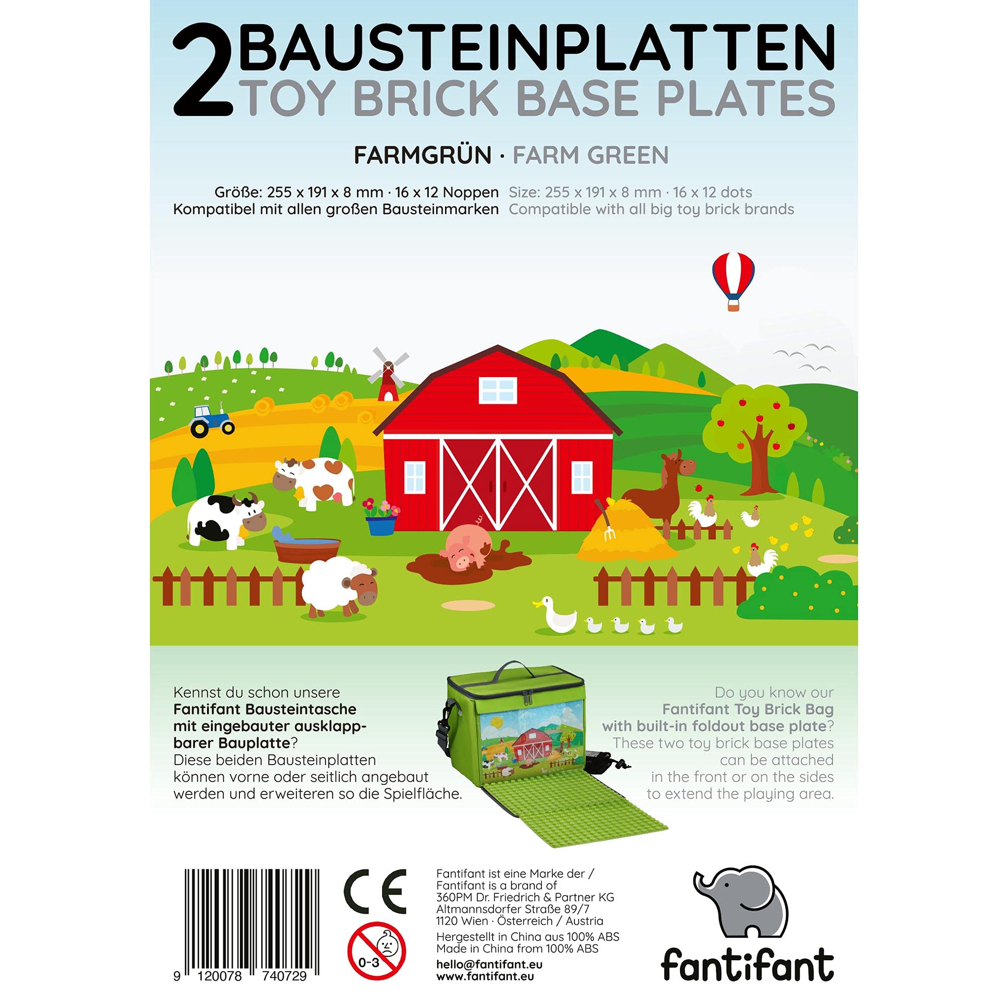 Set Di 2 Pannelli Da Costruzione Per Mattoncini Grandi – Piastre Base 255x191 Mm – 12x16 Gommini – Compatibili Con Lego Duplo - 3