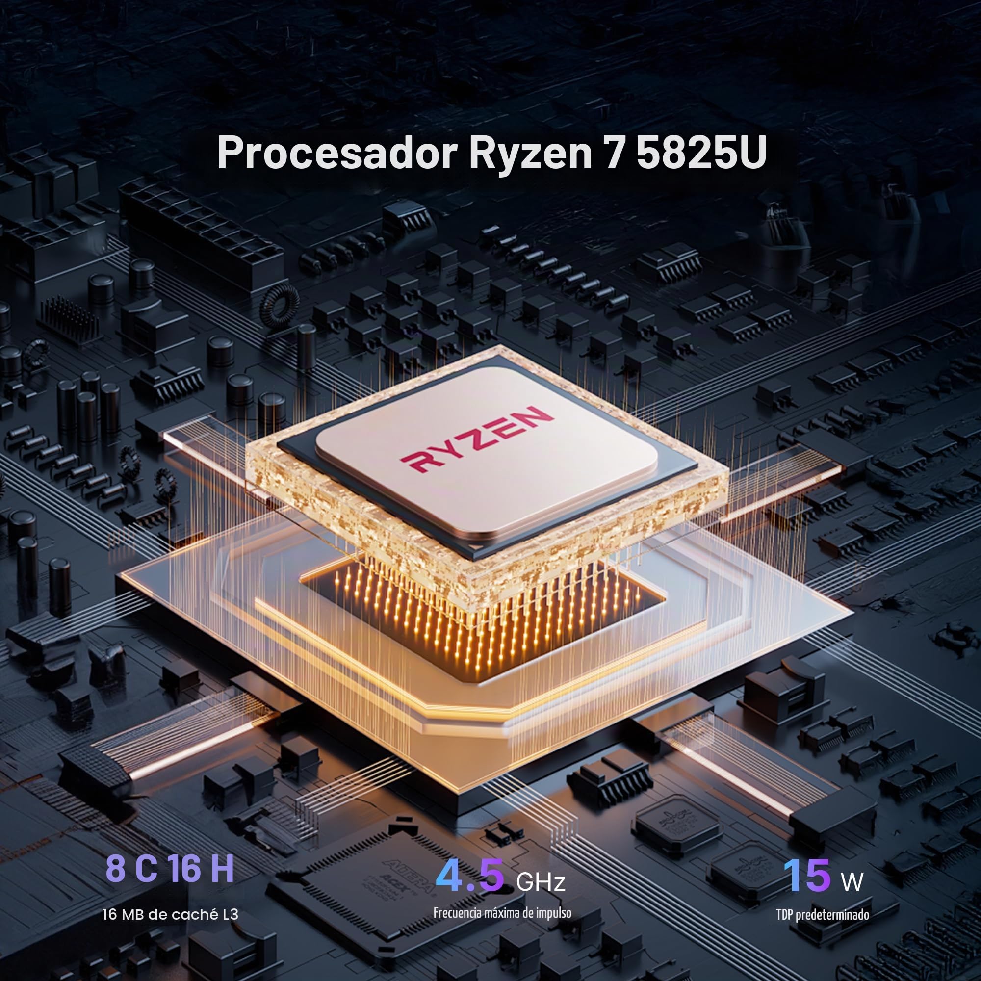 BOSGAME P4 Plus AMD Ryzen 7 5825U Mini Pc with Dual 2.5 G LAN, (up to 4.5 GHz) Windows 11 Pro, 32 GB DDR4 RAM, 1 TB PCIe 3.0 SSD, Suitable for Home or Office Use Mini Desktop PC
