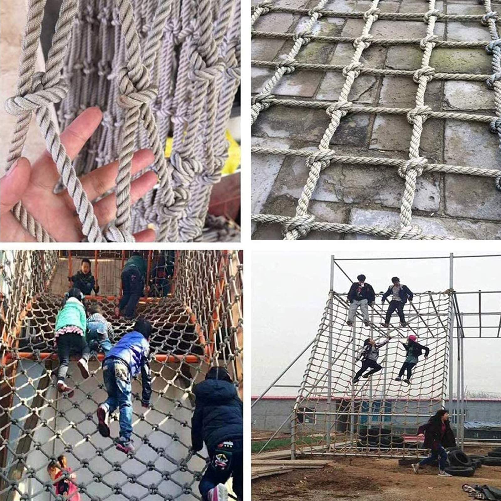 Siatka do wspinaczki z poliamidu z drabinką dla dzieci, bezpieczna w pomieszczeniach i na zewnątrz, nadaje się również jako strefa dla zwierząt domowych i podpórka dla roślin (300 x 400 cm