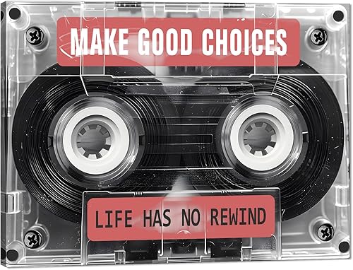 Novatique Citas inspiradoras para pared, diseño vintage de casste, para decoración de pared, con citas positivas, pósteres para oficina, música