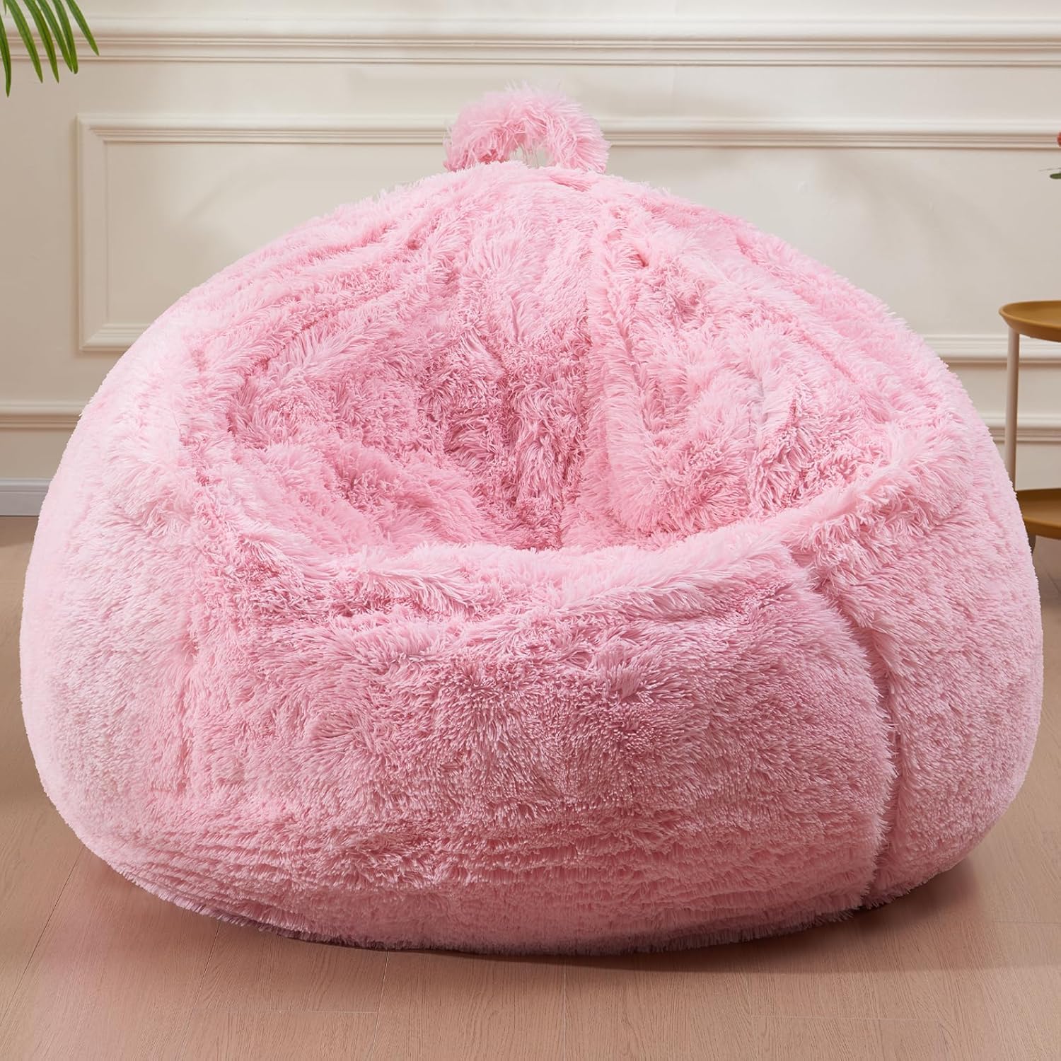 Housse de pouf de rangement pour animaux en peluche en fausse fourrure premium lavable
