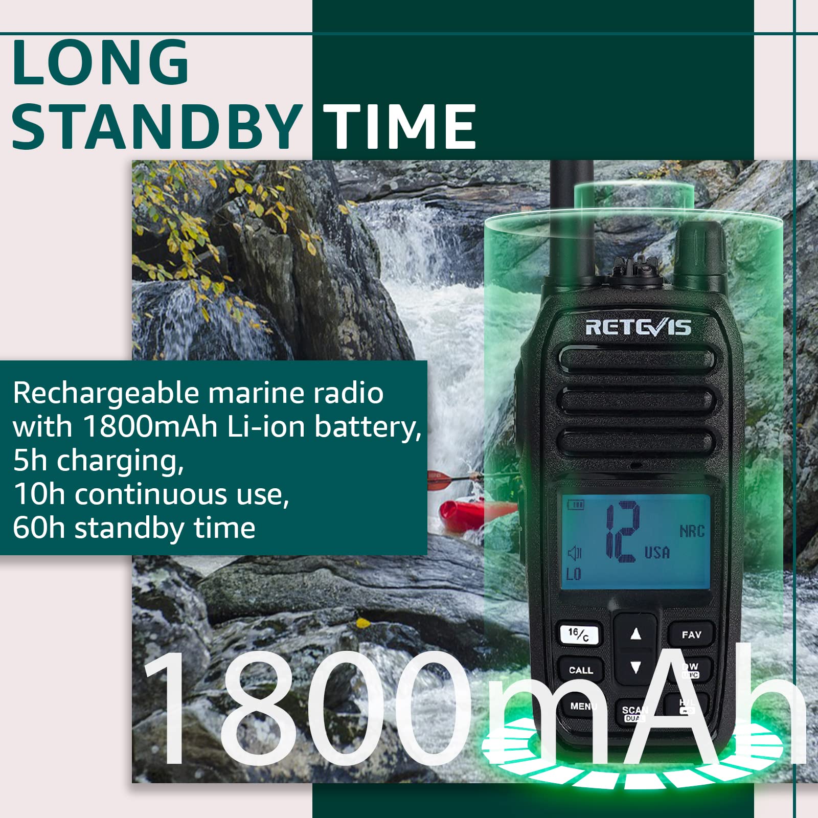 Retevis RM21 Radio Marina Palmare Walkie Talkie Impermeabile IP67 Riduzione Intelligente del Rumore AI 88 Canali