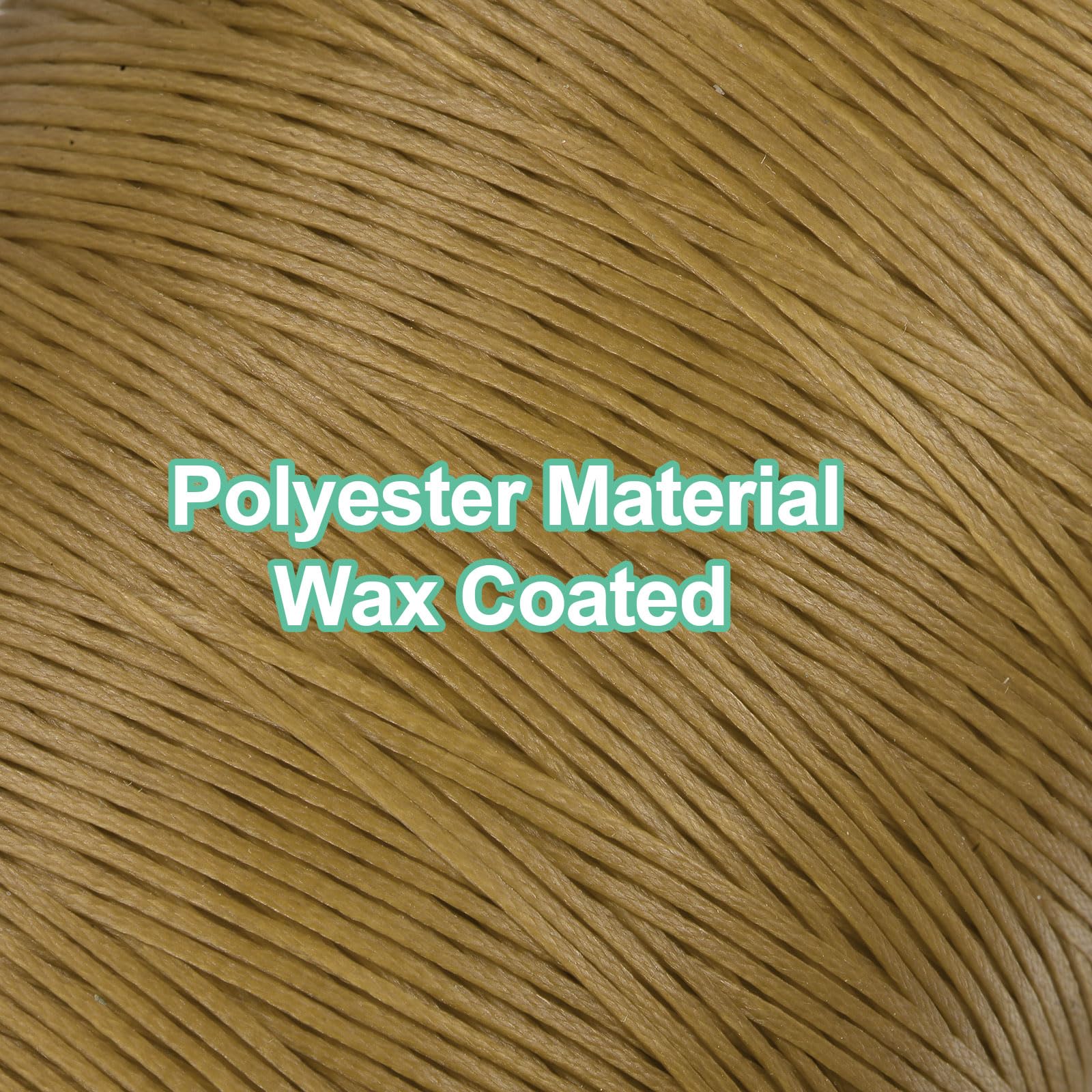 QUARKZMAN 210D 1mm Flaches Gewachstes Faden 766 Yards Polyester Leder Nähen Gewachstes Schnur Hand Nähen Gewachstes Kordel für Leder Nähen Buchbinden DIY Handwerk Sand Gelb