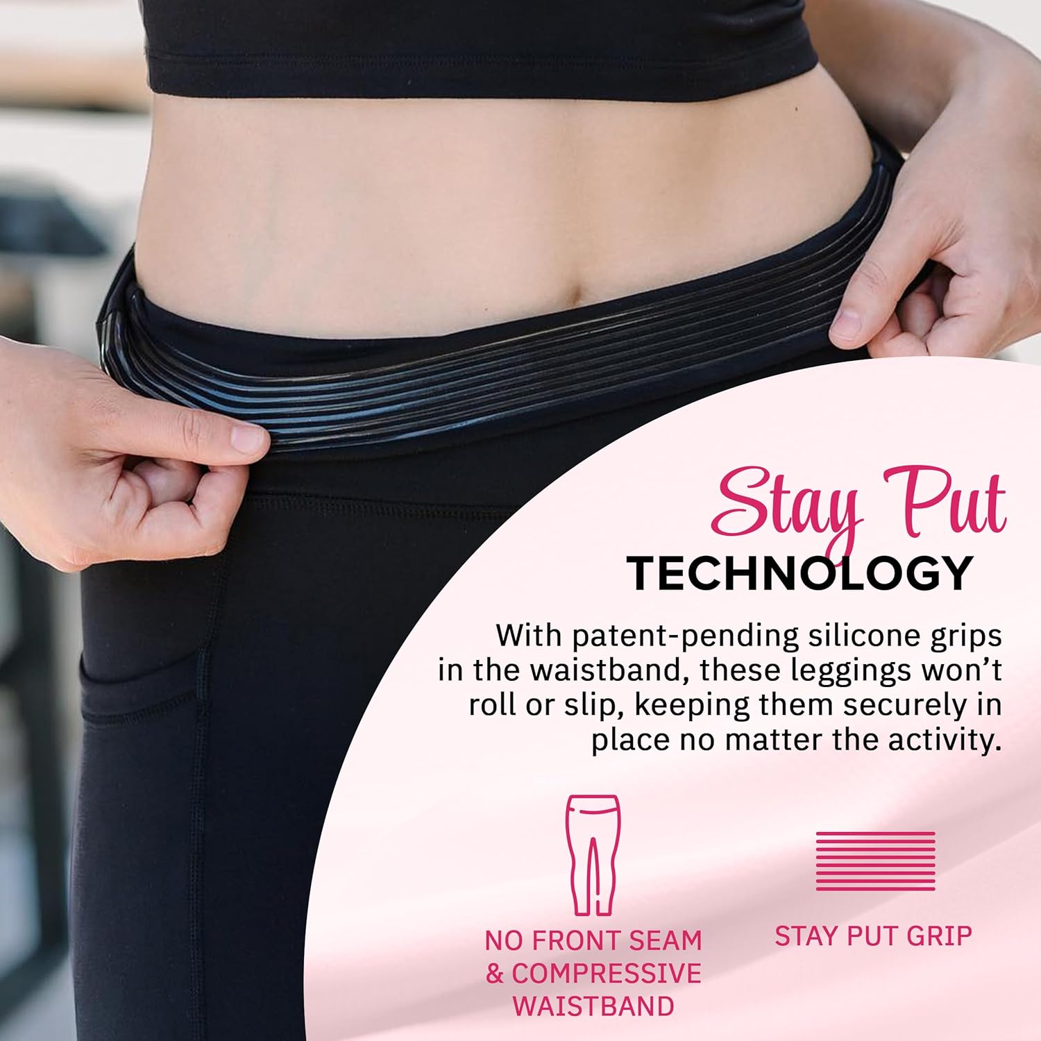 Guardian Evolve Leggings - Stay Put High Waisted Leggings Tummy Control, Side Pockets - Sweat Wicking - Image 2