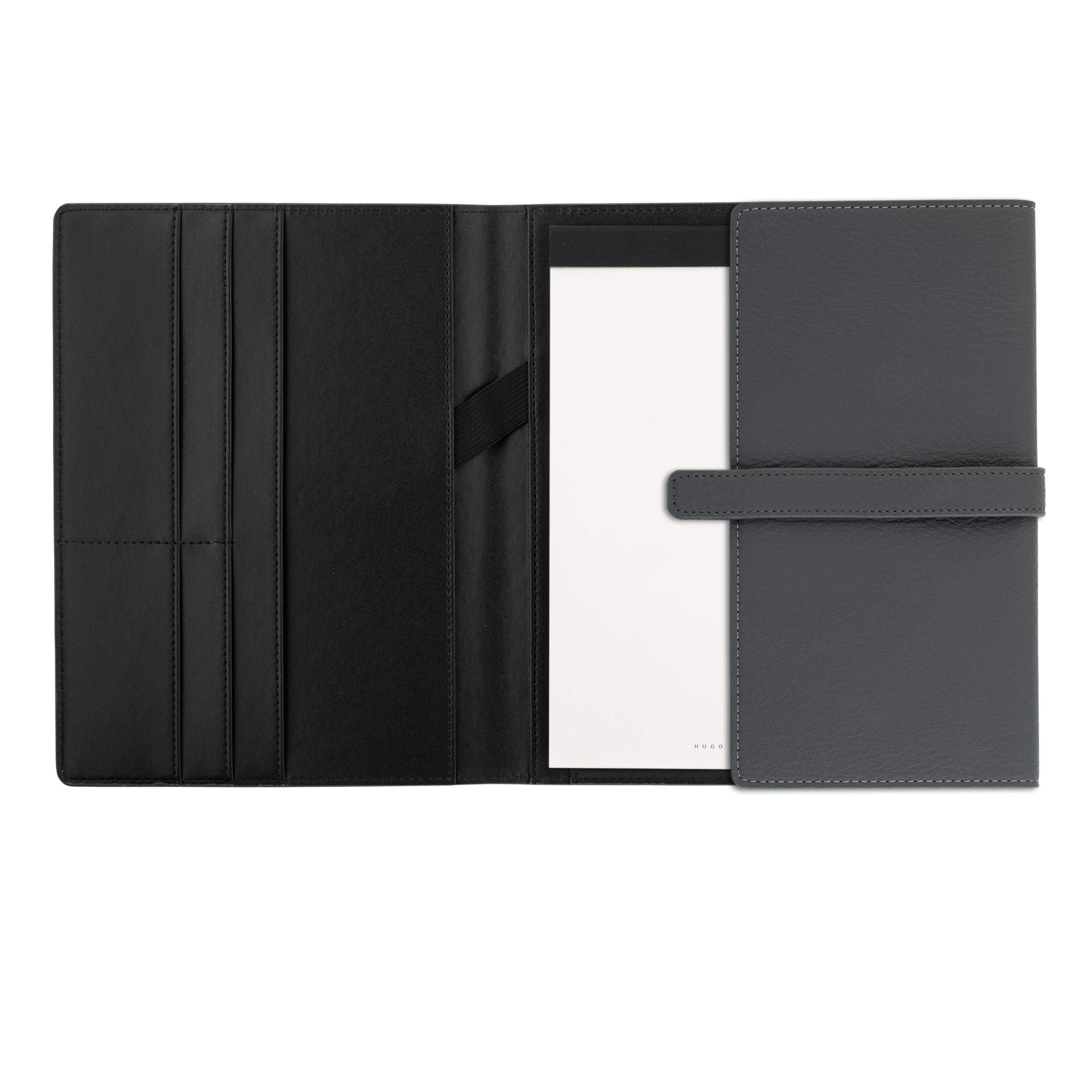 Hugo Boss A5 Schreibmappe Executive Grey Grau Polyurethane 40 Blatt Block, Maße: 170 x 230 x 20 mm HDM004H