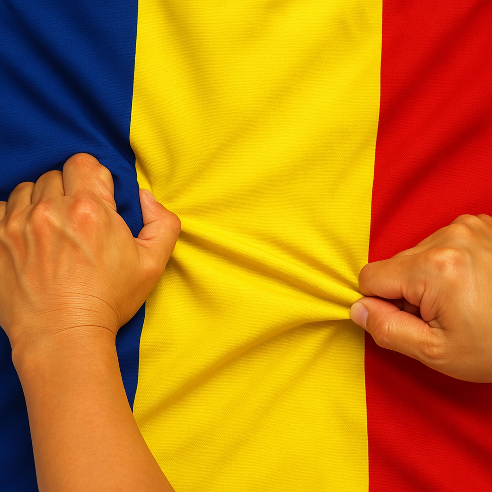Drapeau roumain ultra durable fini les déchirures et les couleurs qui ternissent au soleil