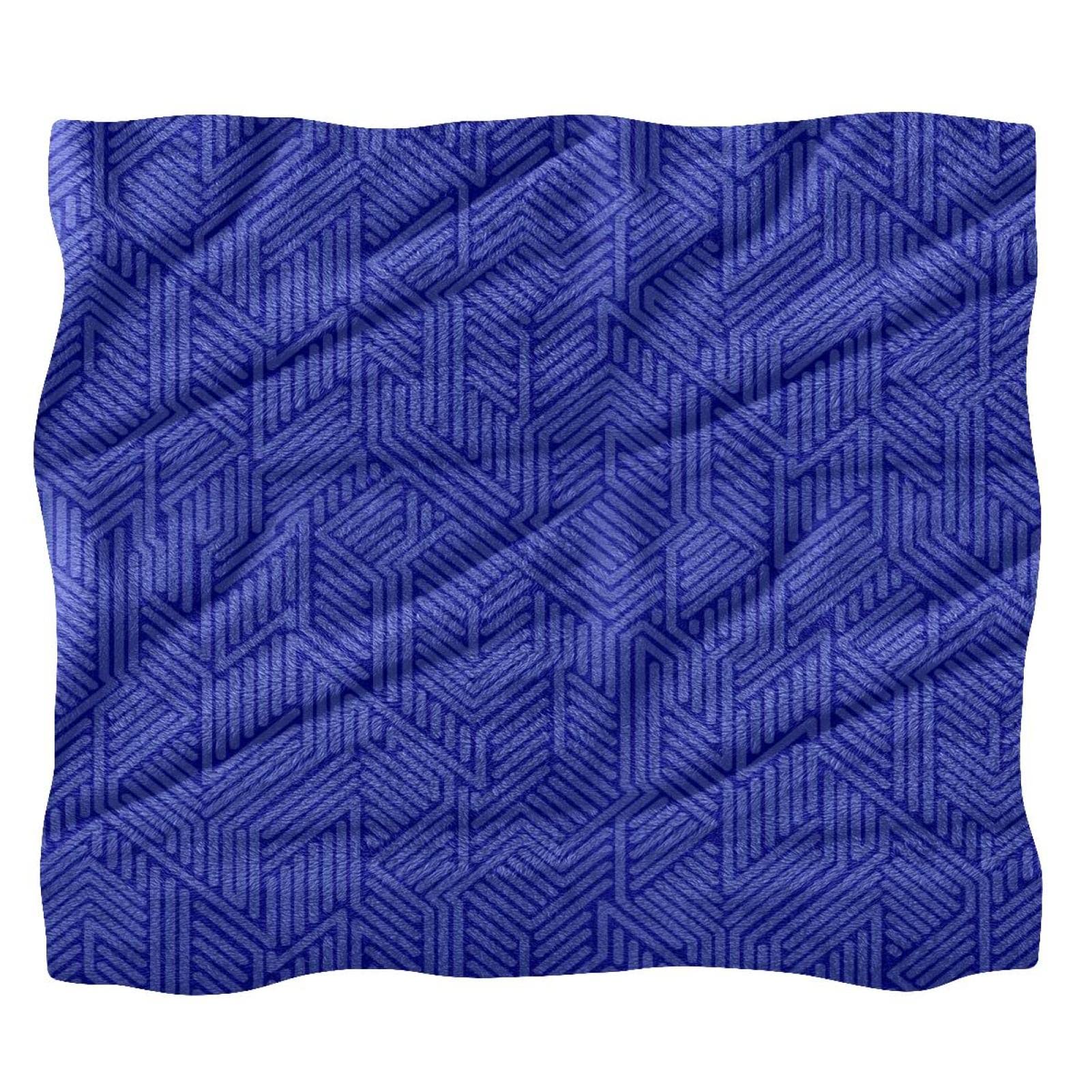 Couverture polaire violette lit et canapé plaid doux motif labyrinthe