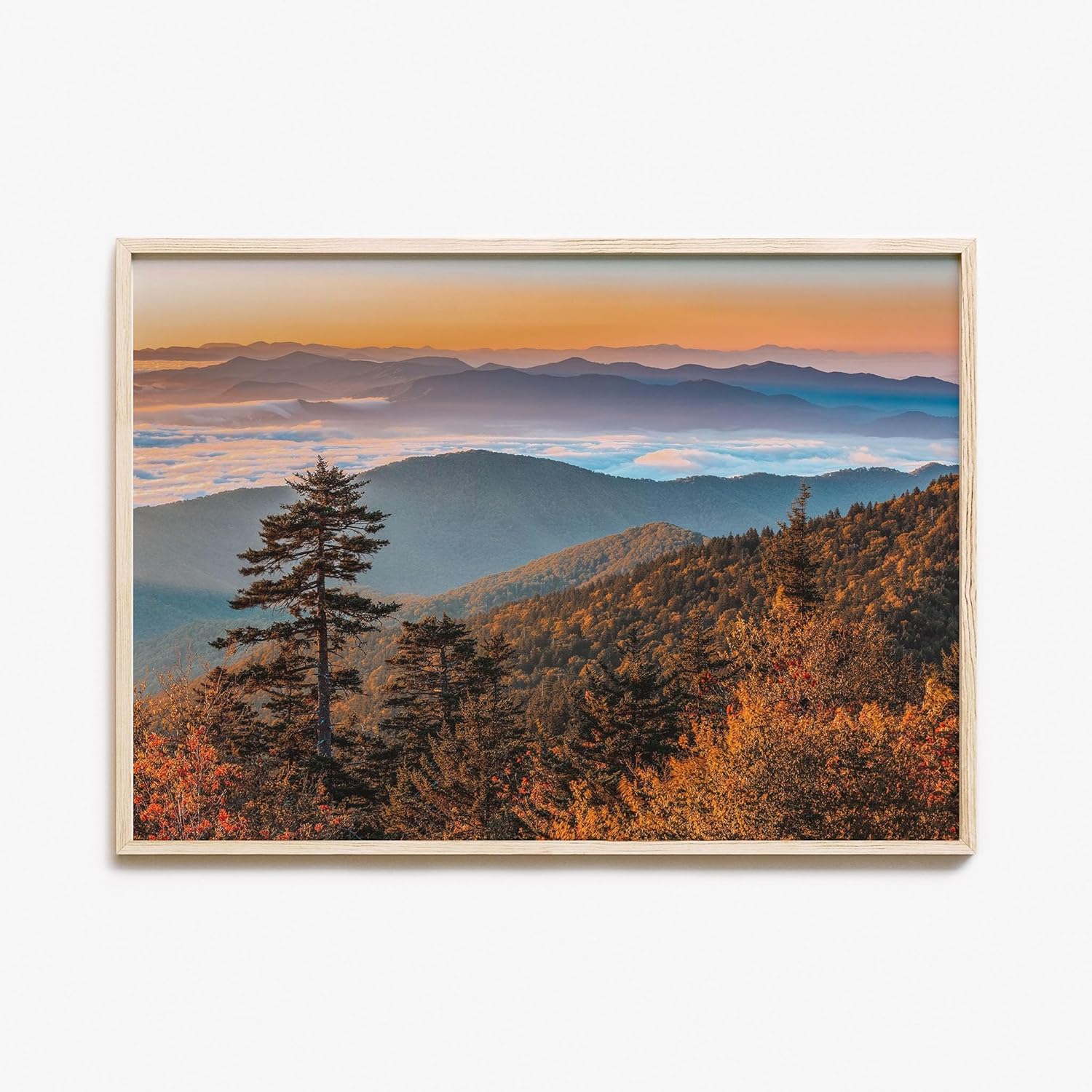 Great Smoky Mountains National Park Colorful Poster Print Horizontal No 2, Photo Art