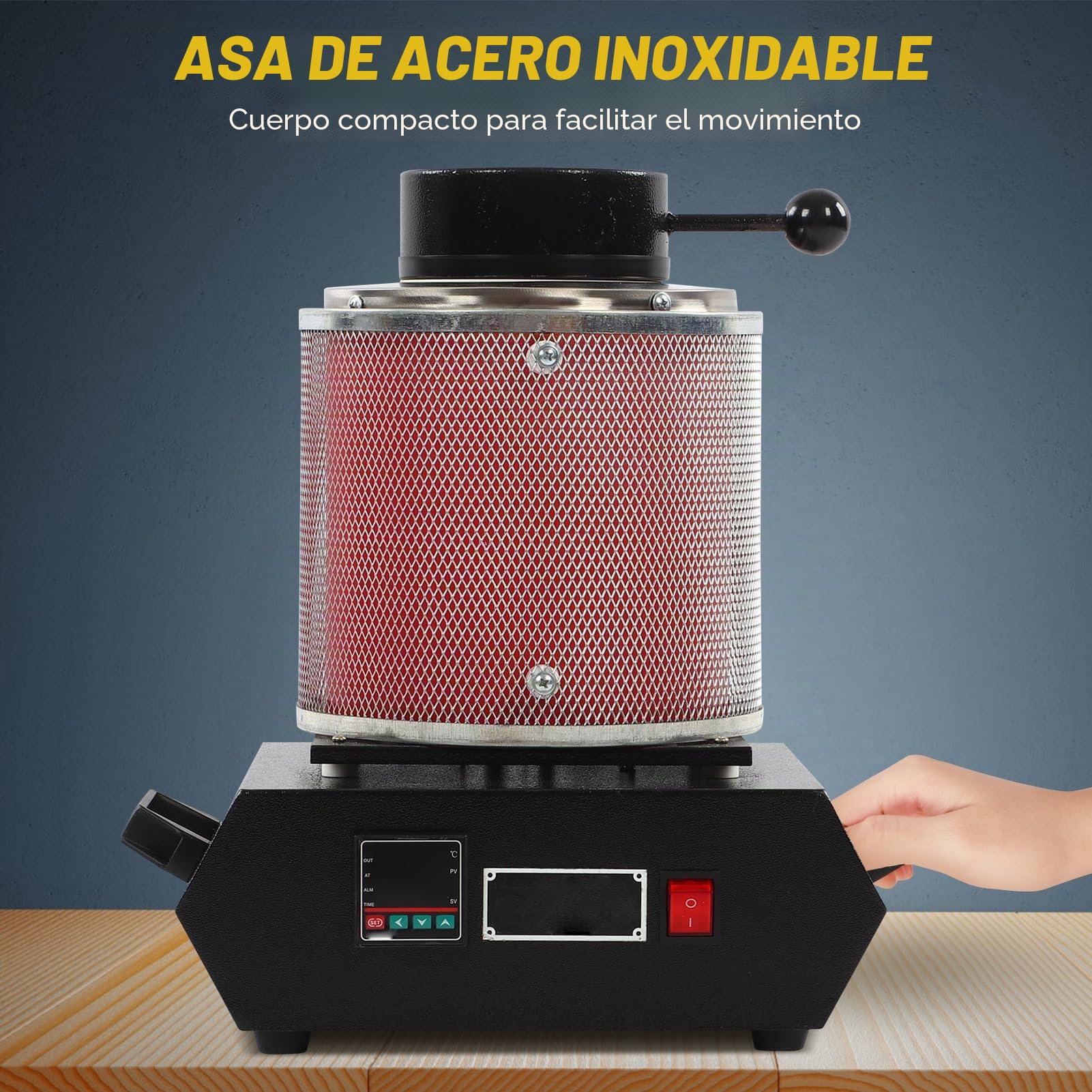 Horno de Fusión Digital para Metales Preciosos, 3 Kg, 1500-2000 W, con Crisol de Grafito
