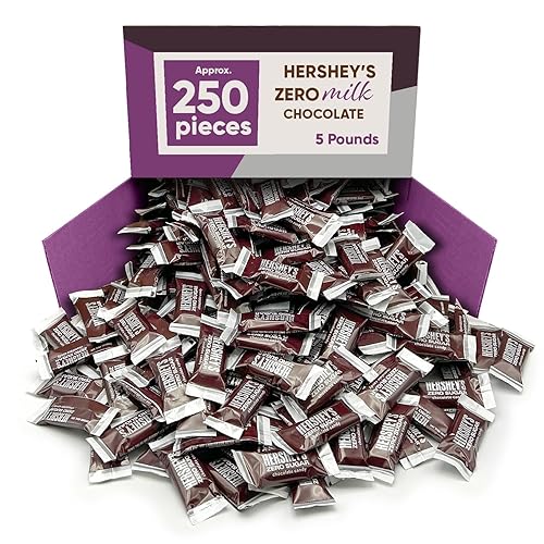 HersheysZero Barras de caramelo de chocolate con azúcar, barras en miniatura envueltas individualmente de 5 libras