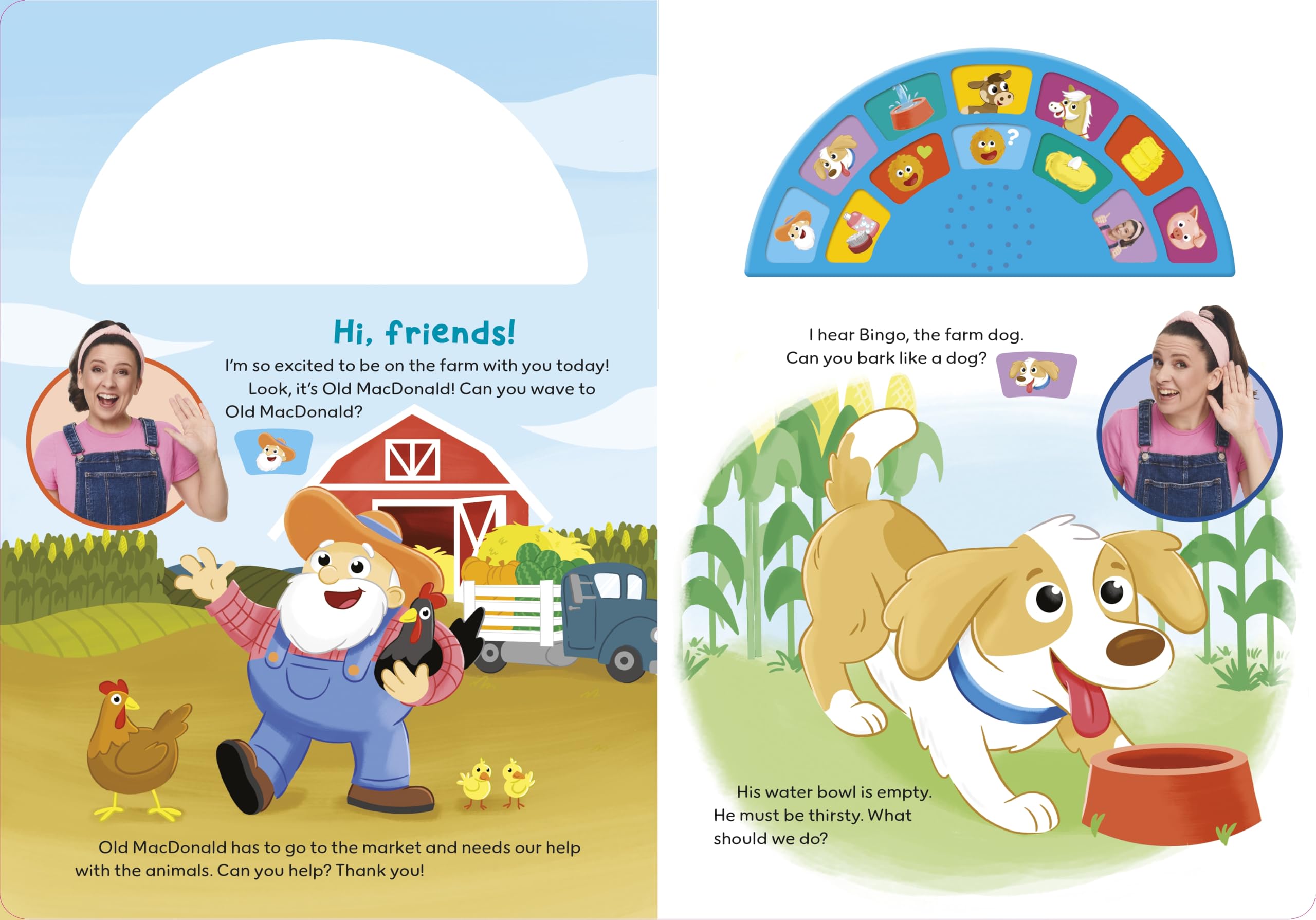Ms Rachel: A Day on the Farm: An Interactive Read and Listen Noisy Sound Book with 12 Fun Sounds