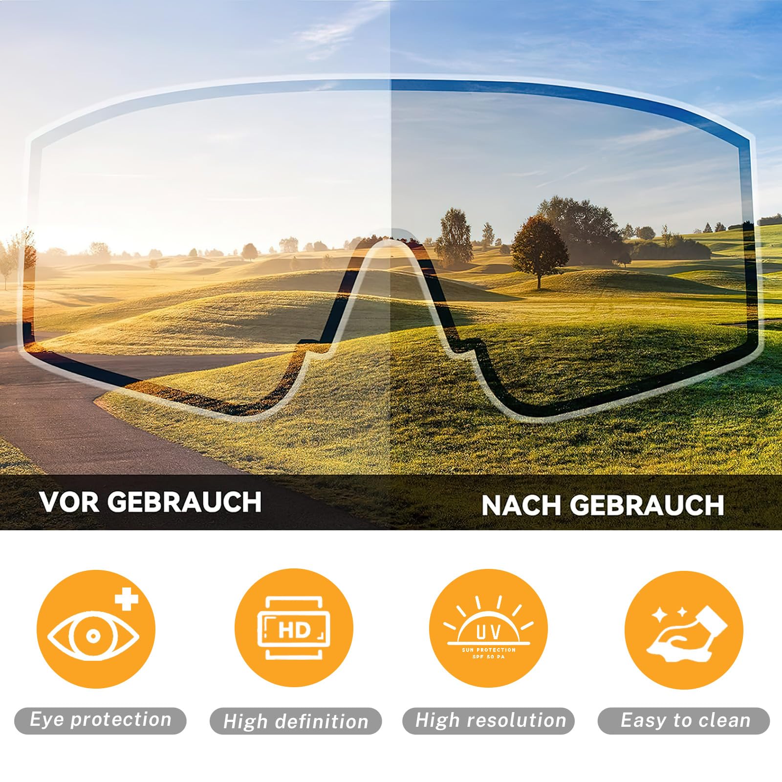 CIYIN Occhiali da Sole Sportivi Polarizzati, Polarizzati Occhiali da Ciclismo, Occhiali Ciclismo Occhiali da Sole Sportivi per uomo e donna,per Bike,Sci,corsa,pesca