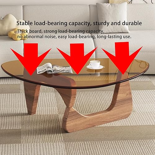 Miniatura 5 de EASYSOUL Mesa de centro moderna de cristal, 32.68 pulgadas de profundidad x 22.44 pulgadas de ancho x 15.75 pulgadas de alto, mesas de té redondas