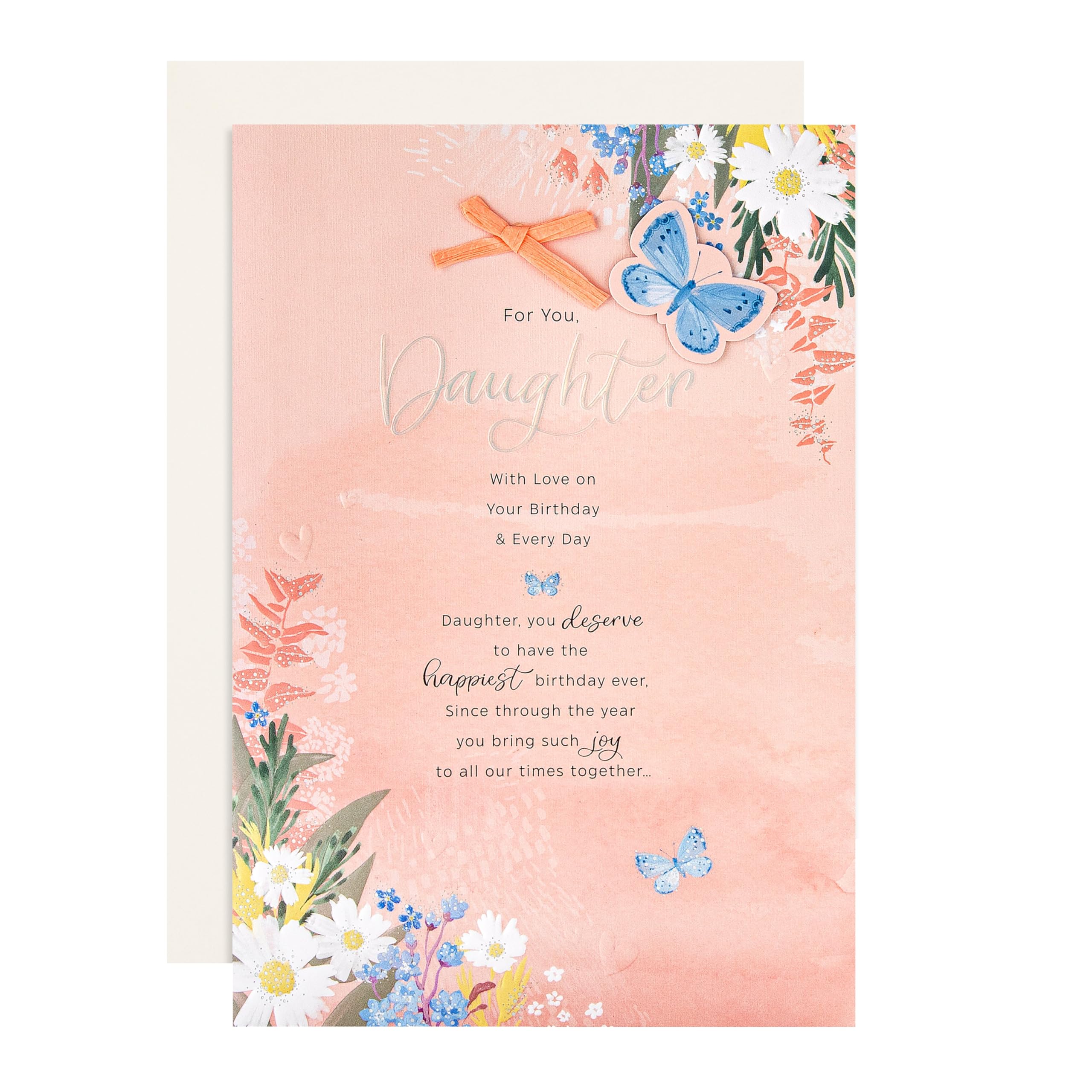 Hallmark Birthday Card for Daughter, Florals Design, Heartfelt Verse, Pink