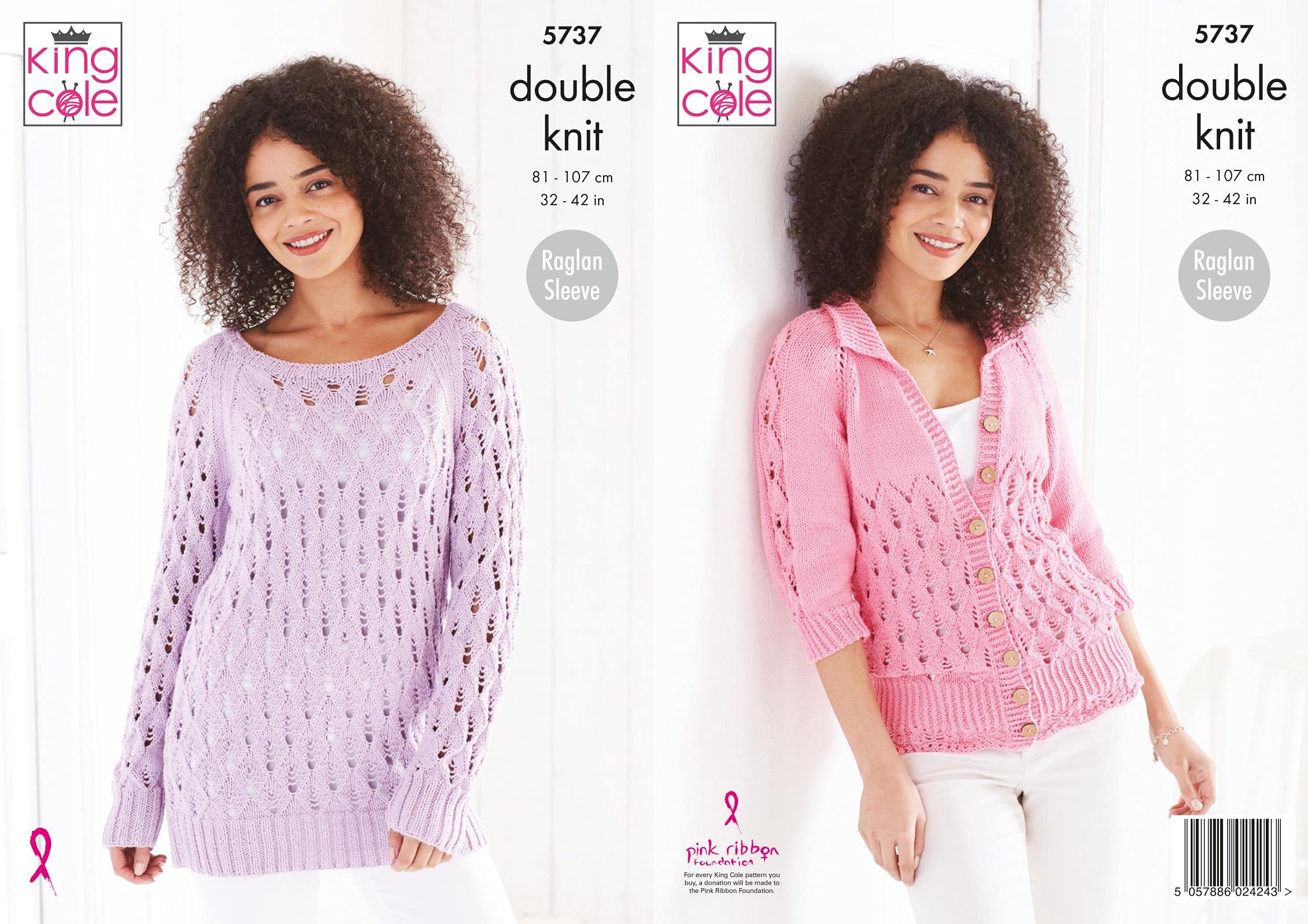 King Cole 5737 Knitting Pattern Womens Cardigan and Sweater in Cottonsoft DK