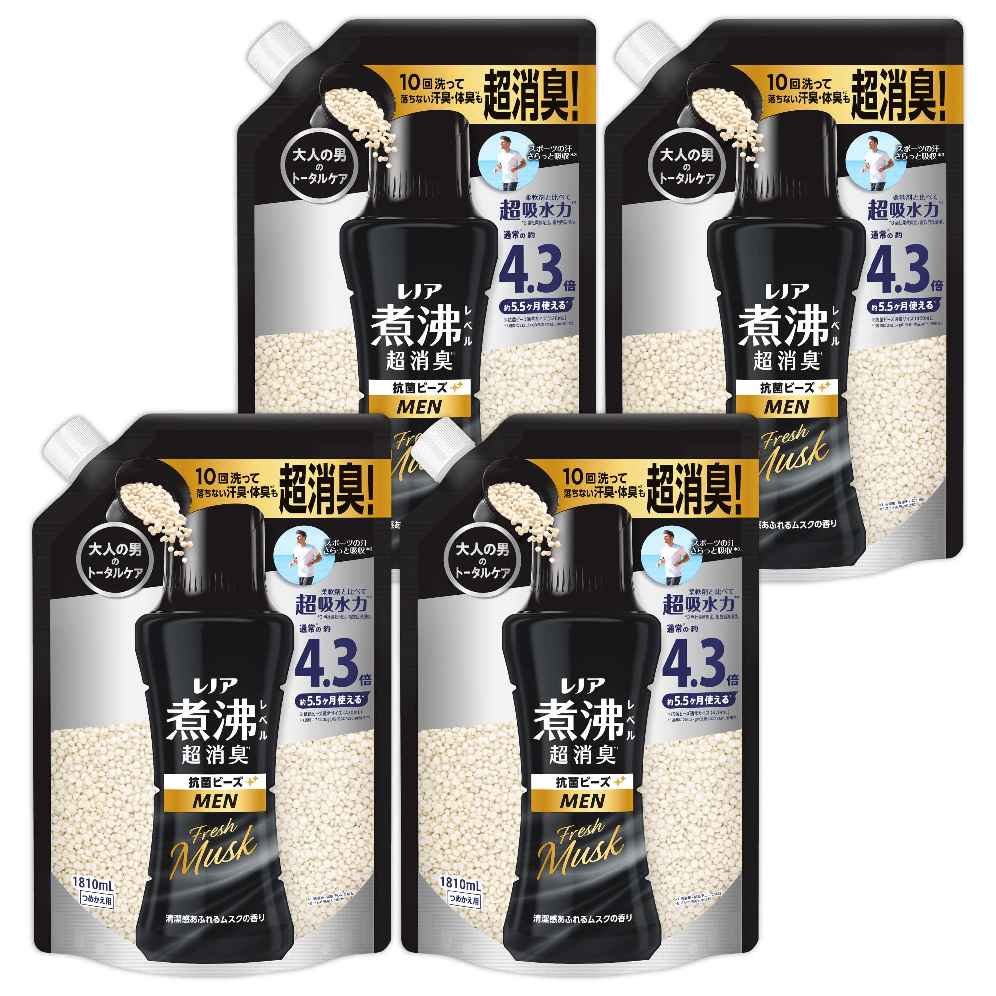 Amazon.co.jp: レノア 煮沸レベル超消臭 抗菌ビーズ MEN Fresh Musk