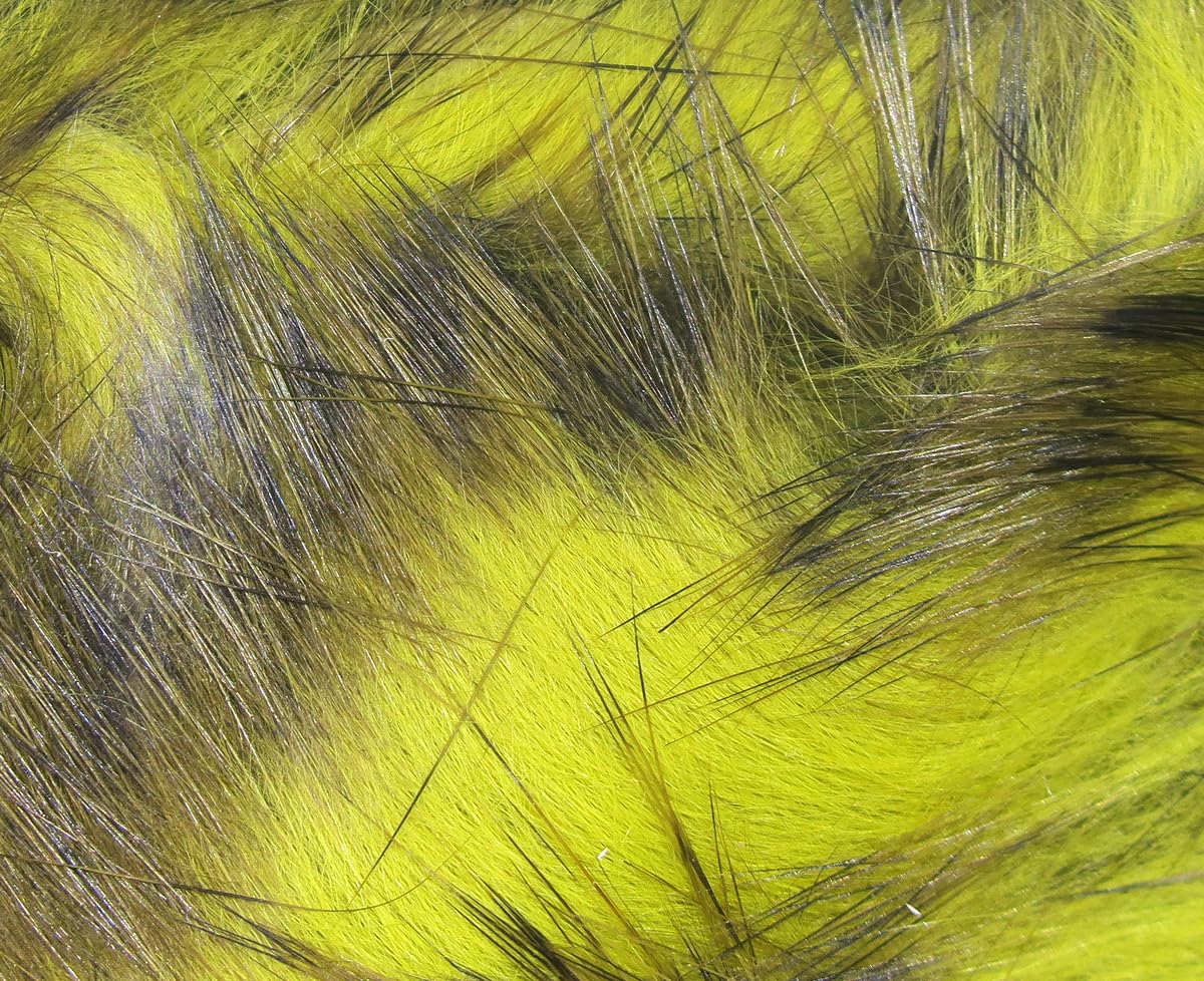 Hareline Fly Tying Tiger Barred Rabbit Strips (Olive Black Over Lt Olive)