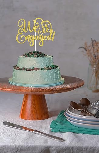 Miniatura 7 de Decoración para tartas con texto en inglés "We're Engaged", decoración de despedida de soltera, decoración para tartas de compromiso, suministros de