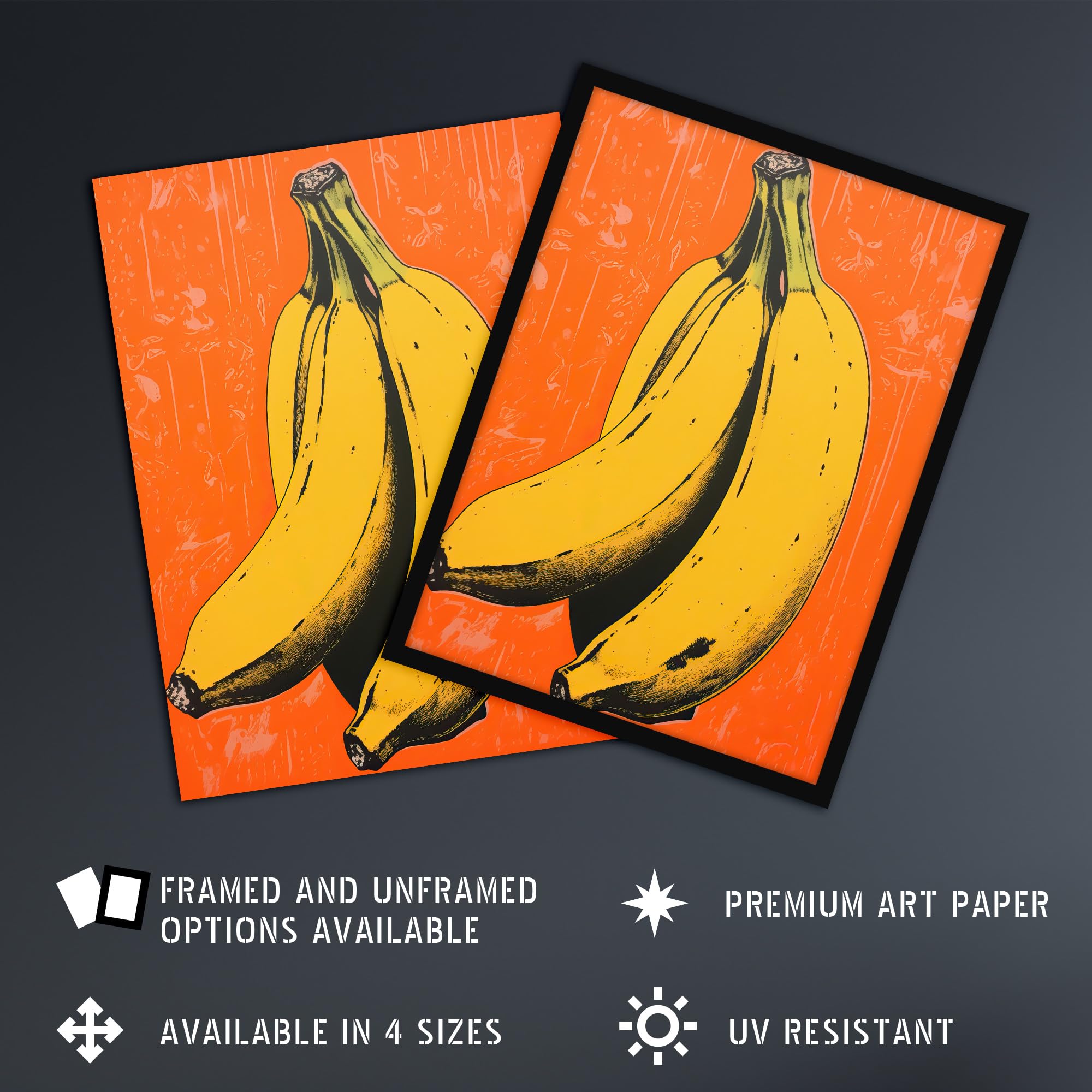 Amazon.com: Artery8 Banana On Orange Minimalist Interior Decor
