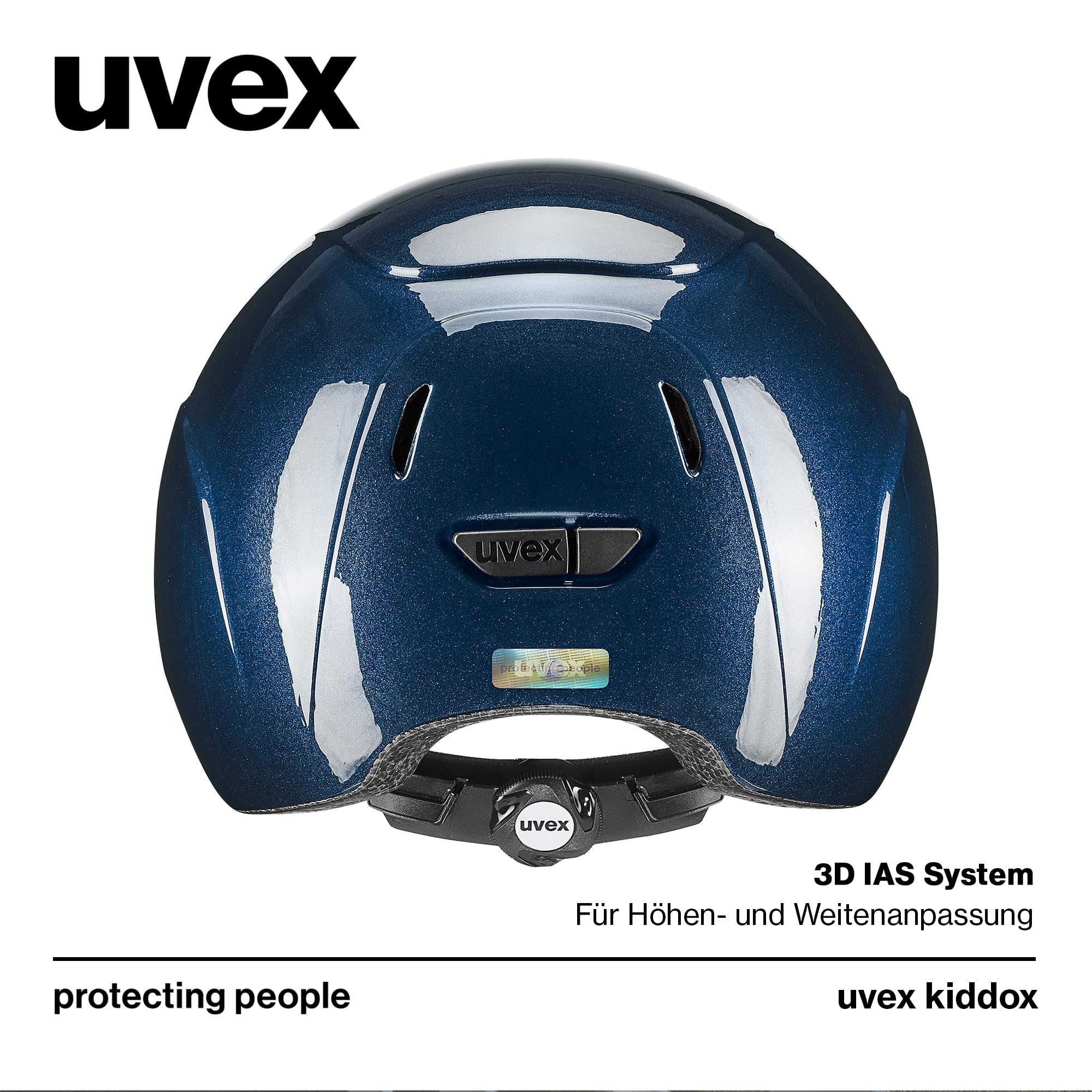 uvex Kiddox – Casco de equitación infantil ligero – Ajuste de tamaño individual – Ventilación óptima – Shiny