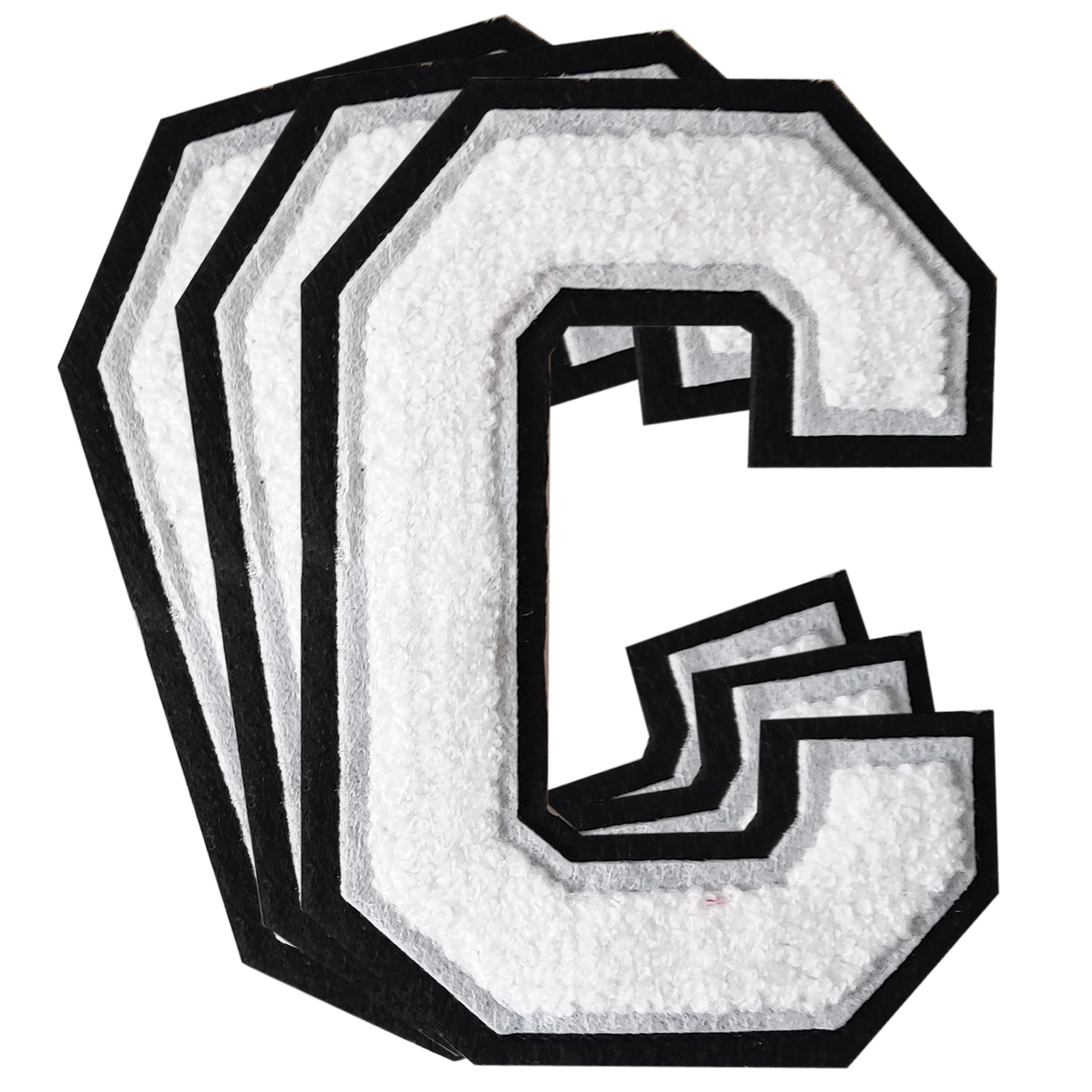 3Pcs Chenille Letter Patches Iron on Patches Varsity Letter Patches Chenille Embroidered Patch Sew On Patches for Clothing Hat Bags Jackets Shirt (