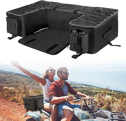 Morjor Bolsa ATV con cubierta extra impermeable y cremalleras mejoradas, bolsas ATV bolsas con asiento trasero para pasajeros