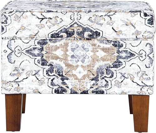 Miniatura 10 de HomePop Decoración para el hogar  K7646-A862  Otomana tapizada moderna rectangular de almacenamiento  Otomana con tapa con bisagras con