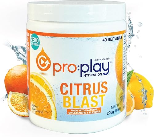 Bañera para 40 porciones - Bebida de hidratación electrolítica con magnesio + cero azúcar - Todo natural (Citrus Blast)