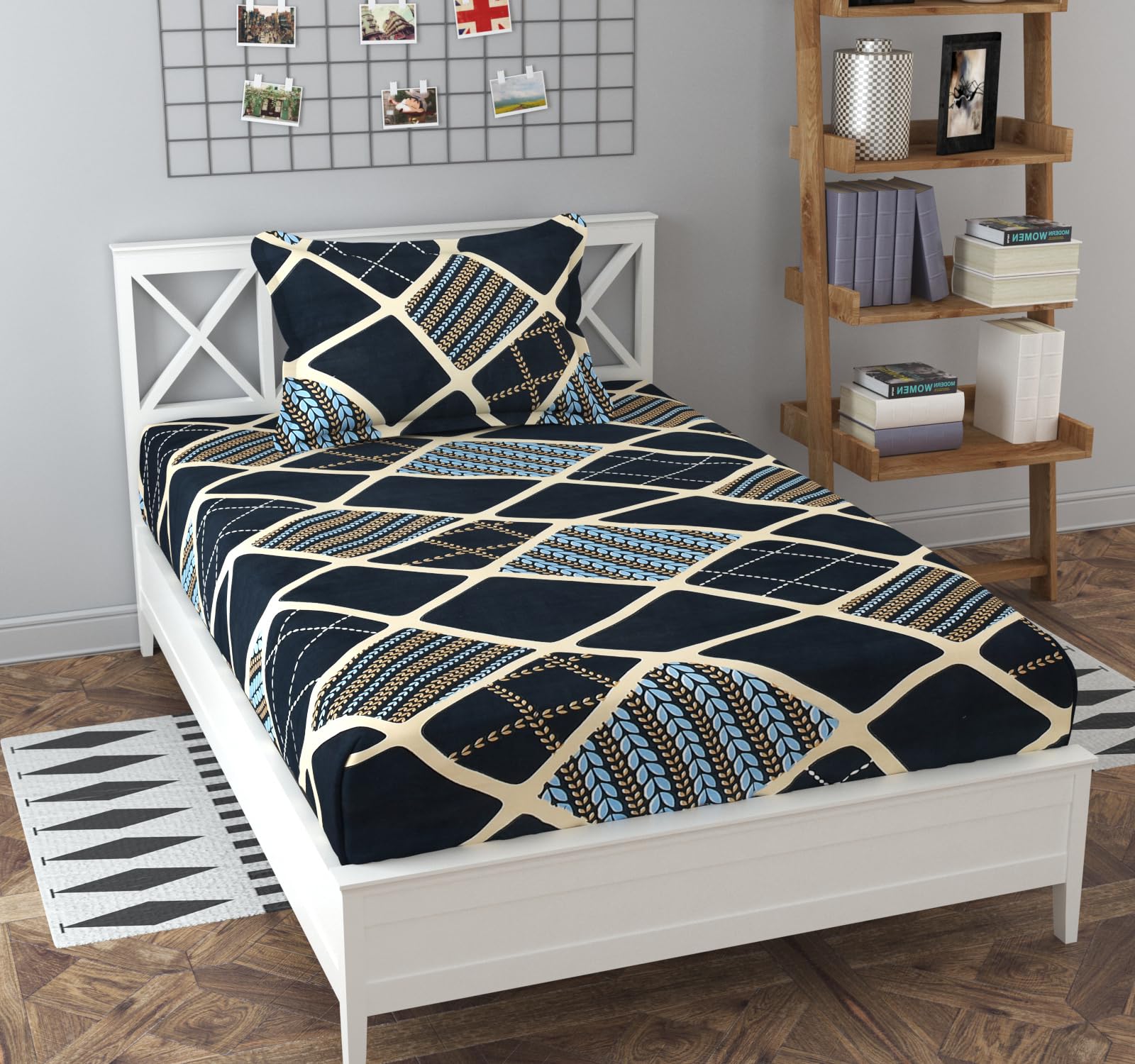 Soniasaa® Prime Collection 265 TC Cotton-Blend Fabric Single Sized(90x60) Inch 1 Bedsheet with 1 Pillow Covers - Single Bedsheet for Single Bed Soft-Touch Skin Friendly (B0CRQC93NW) Amazon Price History, Amazon Price Tracker