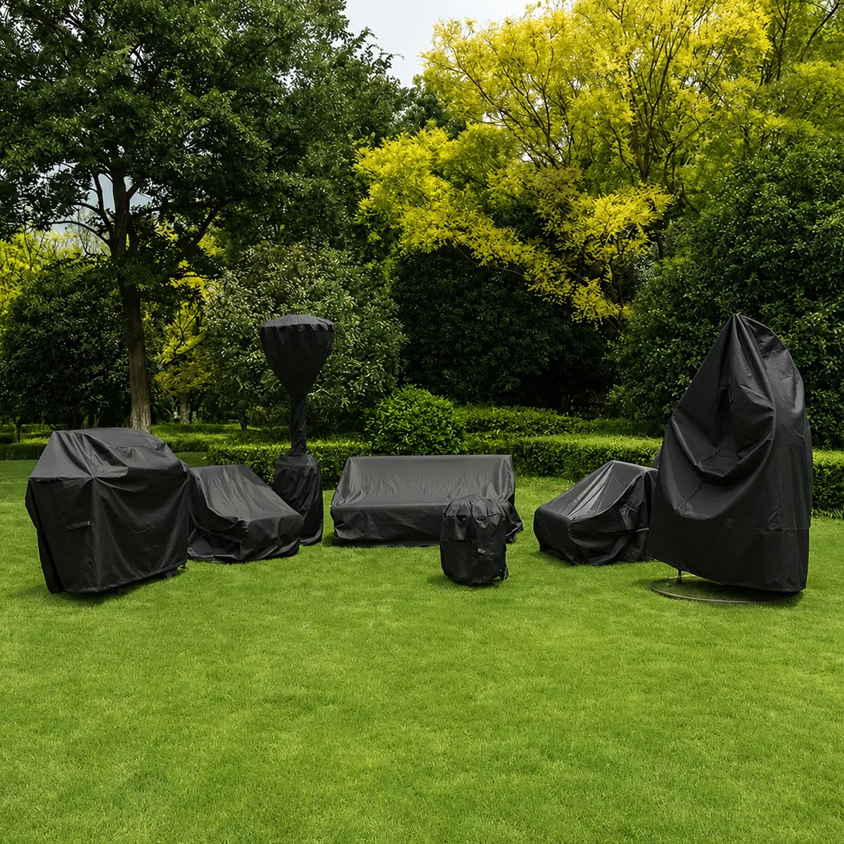 Outdoor Garden Furniture Set Covers, Rectangular Patio Furniture Cover with Drawstring, Waterproof Oxford Fabric Outdoor Sofa And Table Chair Cover, Windproof, Sunproof, (Size:54 x 76 x 69 cm,Color:A)