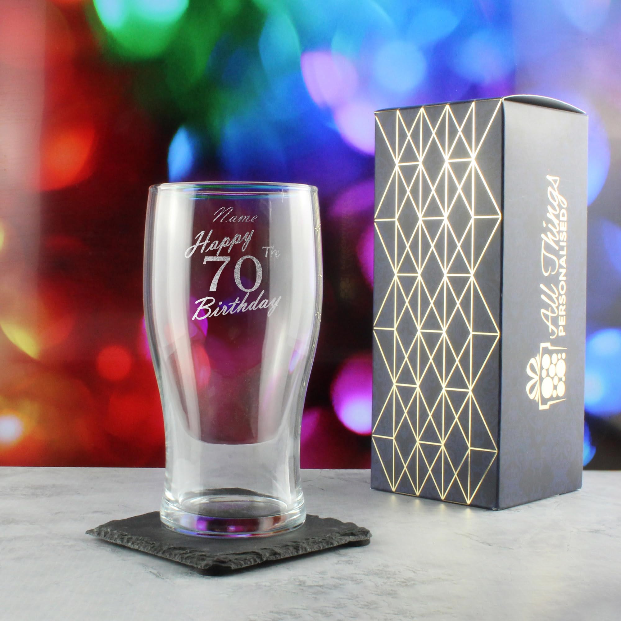 Verre à bière gravé personnalisé, motif tulipe classique, capacité de 570 ml, personnalisable avec n'importe quel nom, boîte cadeau