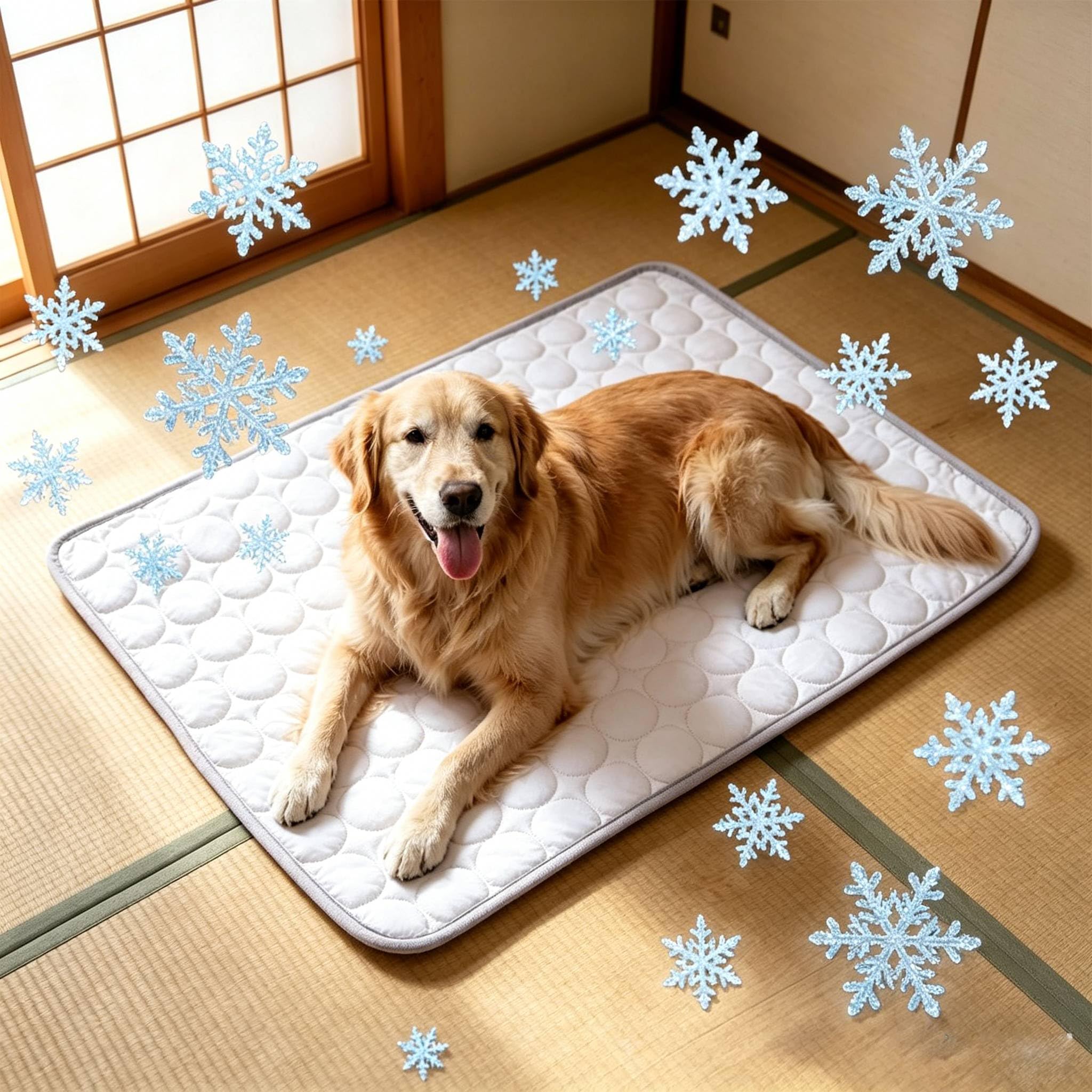 Self-Cooling Mat for Dogs and Cats, Thin Cooling Blanket Dog Summer Dog Mat Bed Cooling Blanket Non-Slip Cooling Pad Portable Washable Pet Cooling Mat for Home, Car, Travel (Grey, 100x75cm)