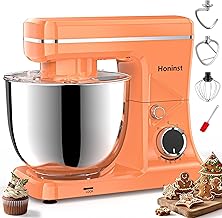 Stand Mixer, 10-Speed Kitchen Electric Mixer, 6QT Food Mixer with 8-in-1 Splash Guard, Dishwasher-Safe Dough Hook/Whisk/Beater/Spatula, Dough Mixers for Baking, Orange