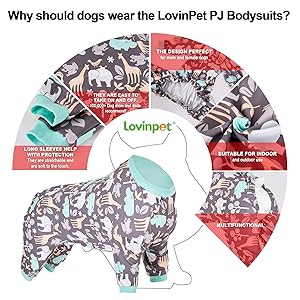 LovinPet Large Dog PJS, Hippos Zoo Cozy Dog Pajamas, Slim fit, Lightweight Pullover Clothes/Full Coverage Golden Retriever Pajamas/Back Snap Button is Only Decoration/XL