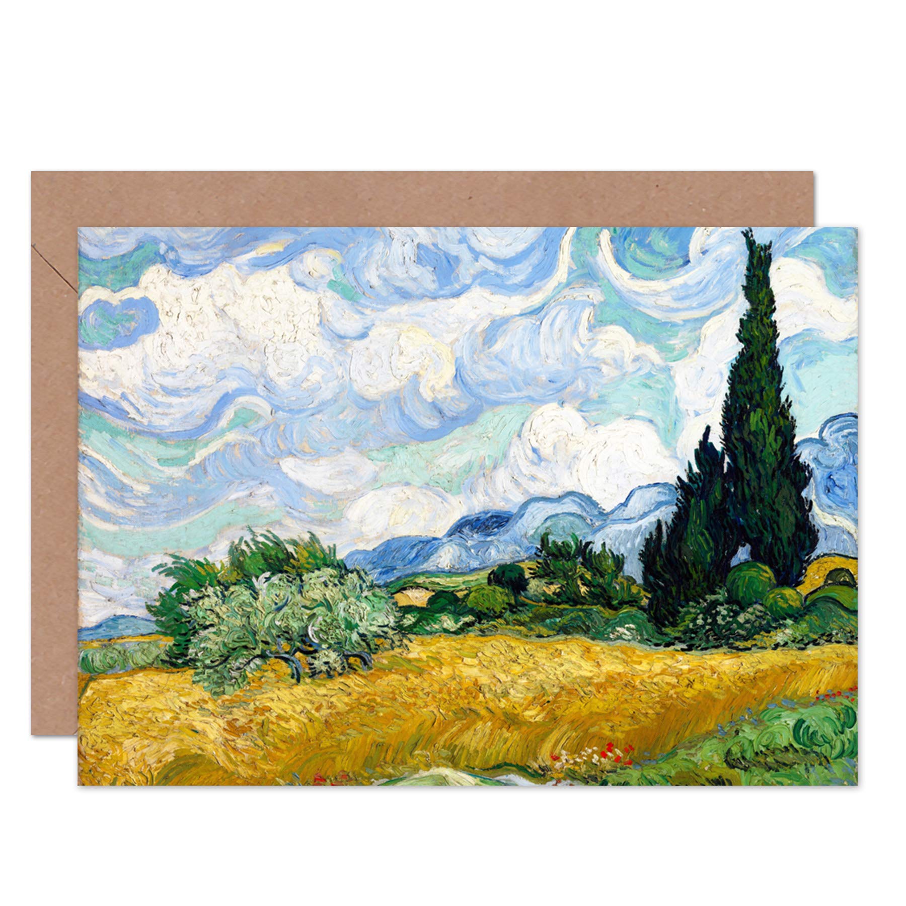 Artery8 Van Gogh Wheat Field With Cypresses Greeting Card