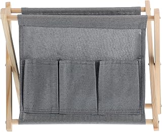 Cabilock 1pc Folding Storage Basket Boho Laundry Basket Woven Storage Basket Folding Laundry Basket Wicker Baskets Folding Desktop Basket Linen Magazine Rack Foldable Storage Basket Grey