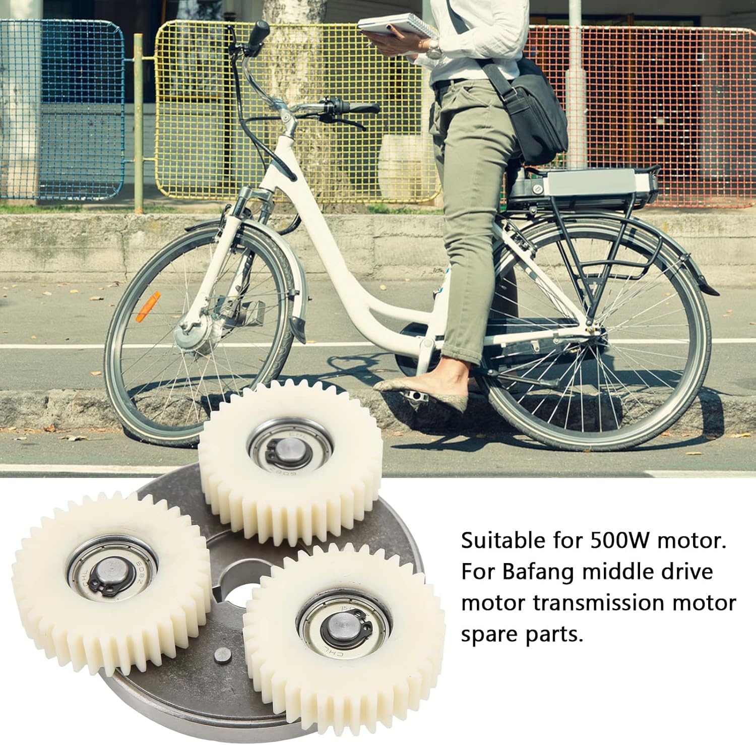 Ingranaggi in Nylon 36T e Kit Frizione 88 mm, Kit Frizione Ingranaggio Motore Bici Elettrica Bicicletta Elettrica 500W Pezzo di Ricambio Motore per Bafang